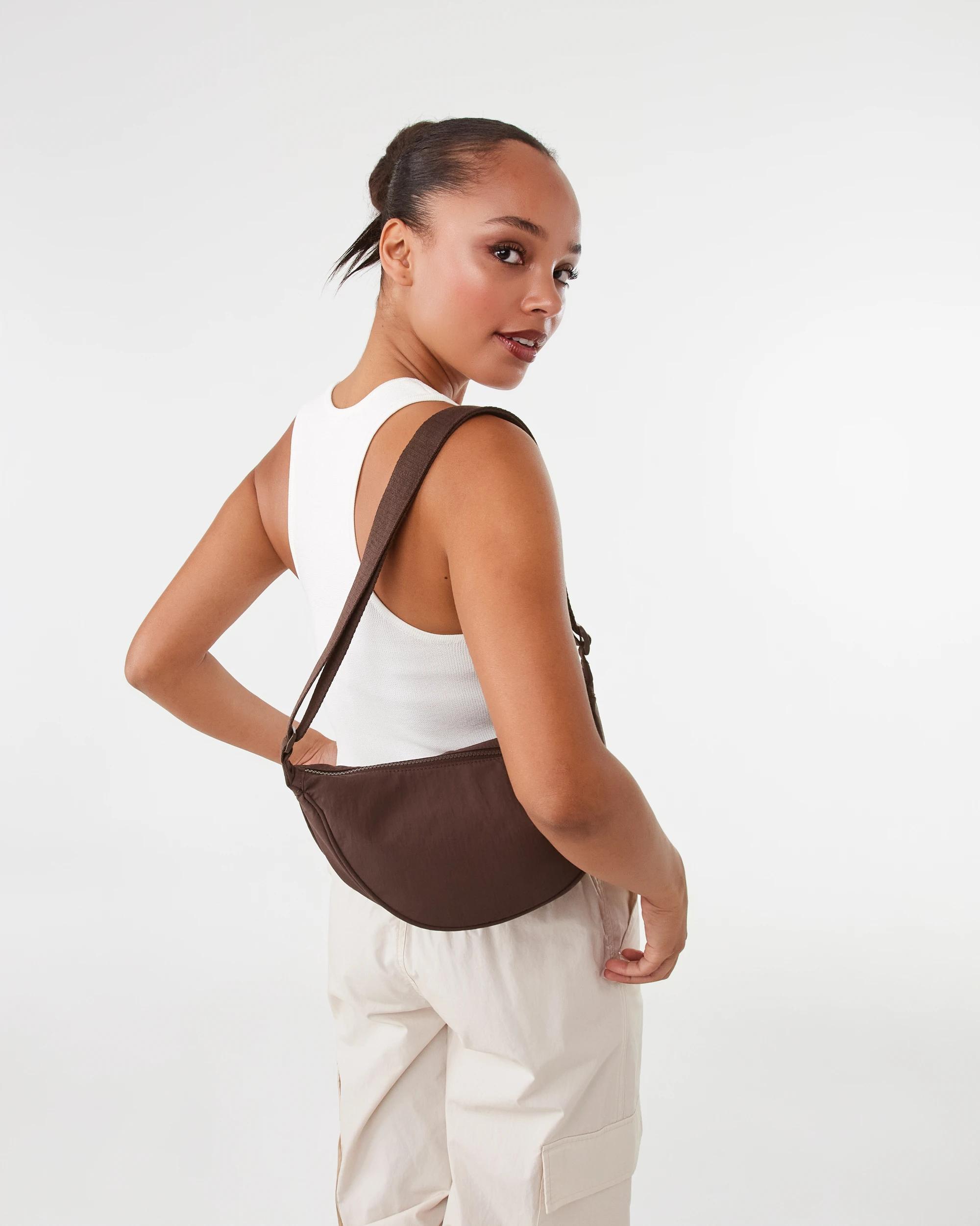 5 Urban Crescent Sling Bag Choc Plum, 5 of 7