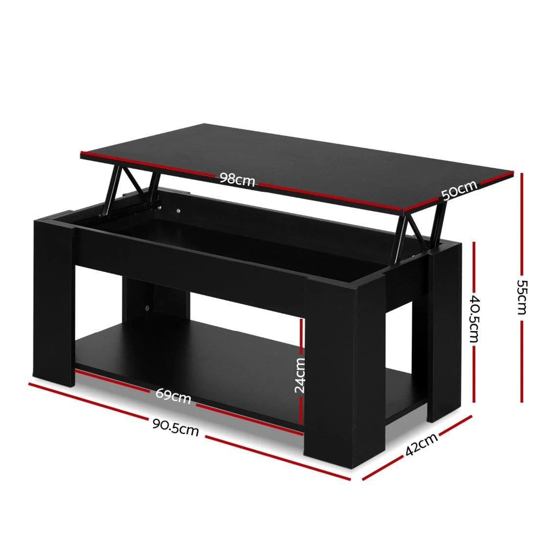 2 Artiss Coffee Table Lift-top Coffee Table
 - black, 2 of 8