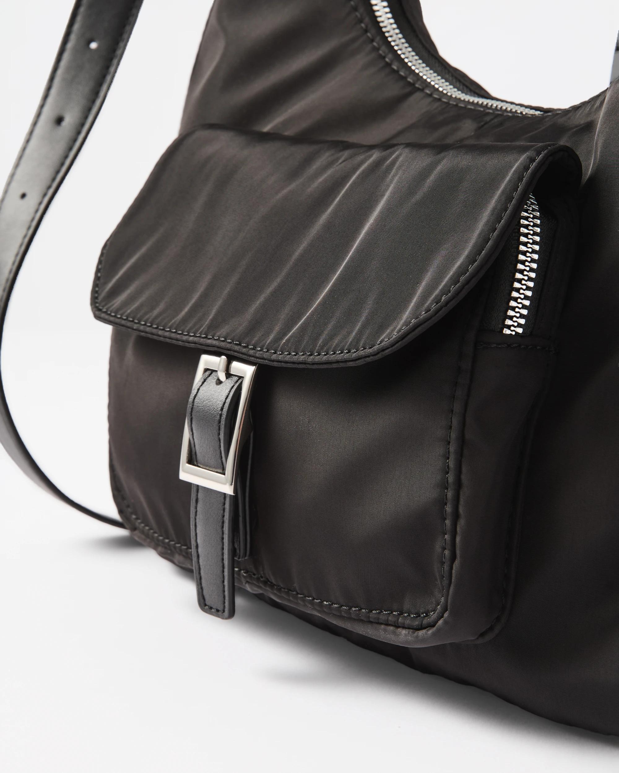 3 Nylon Pocket Crossbody Bag Black, 3 of 7