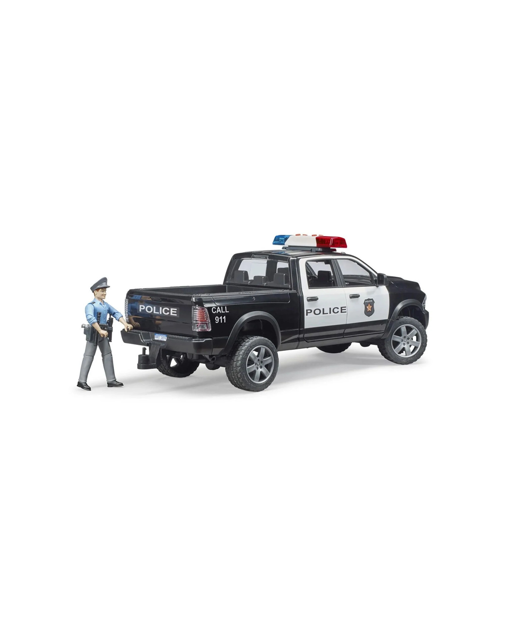 4 Bruder Police Truck Vehicle With Light Sound Policeman Figure Toy 4 Years Plus - Black, 4 of 4