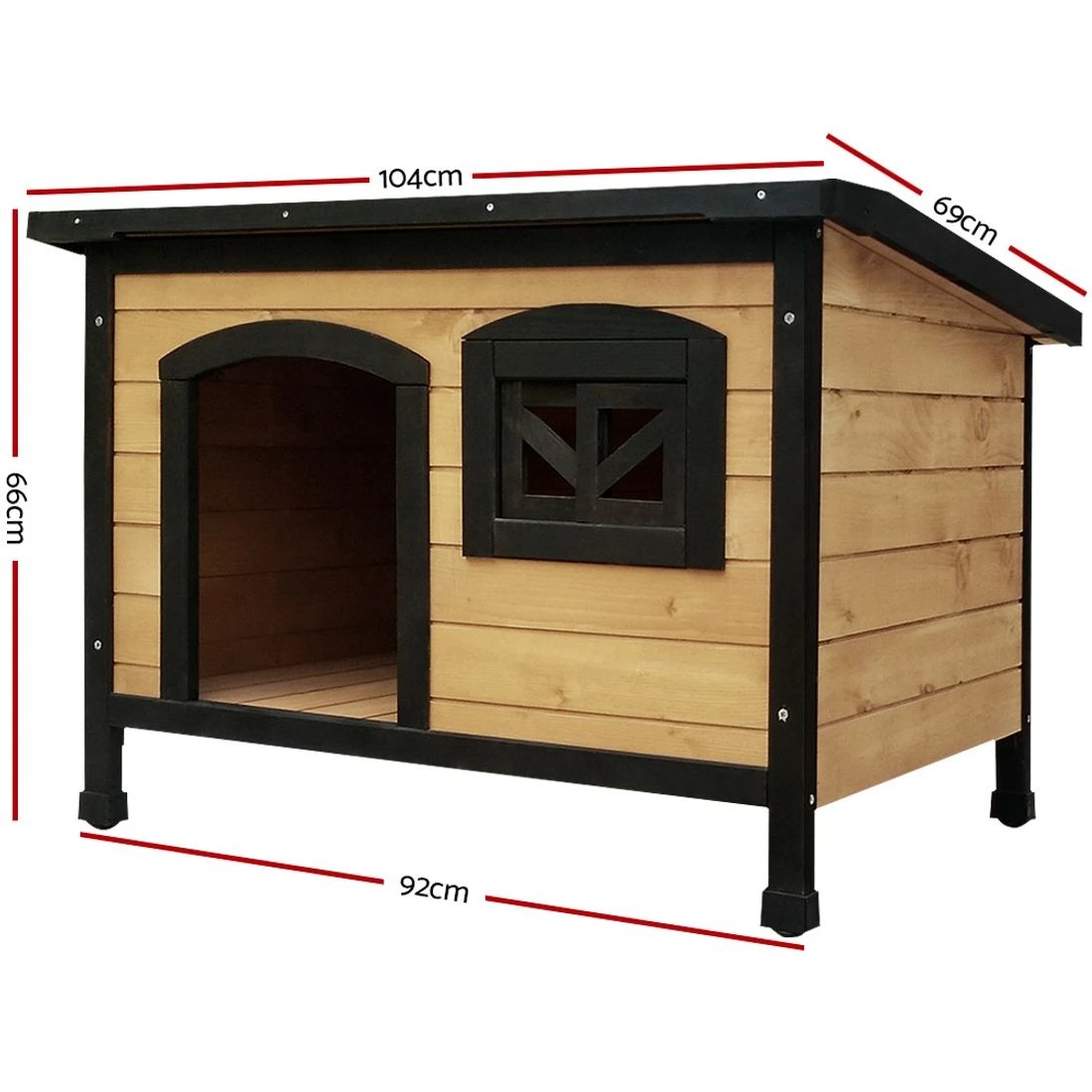 1 i.Pet Dog Kennel Extra Large Wooden Outdoor Indoor Puppy Pet House - Multi, 1 of 8