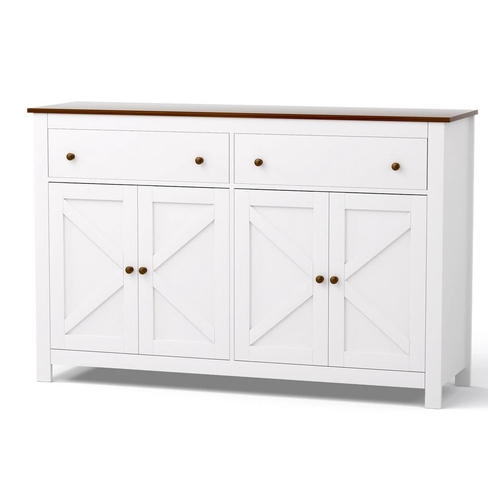 1 Artiss Buffet Sideboard Storage Cabinet Kitchen Cupboard 2 Drawers 140CM - Multi, 1 of 7