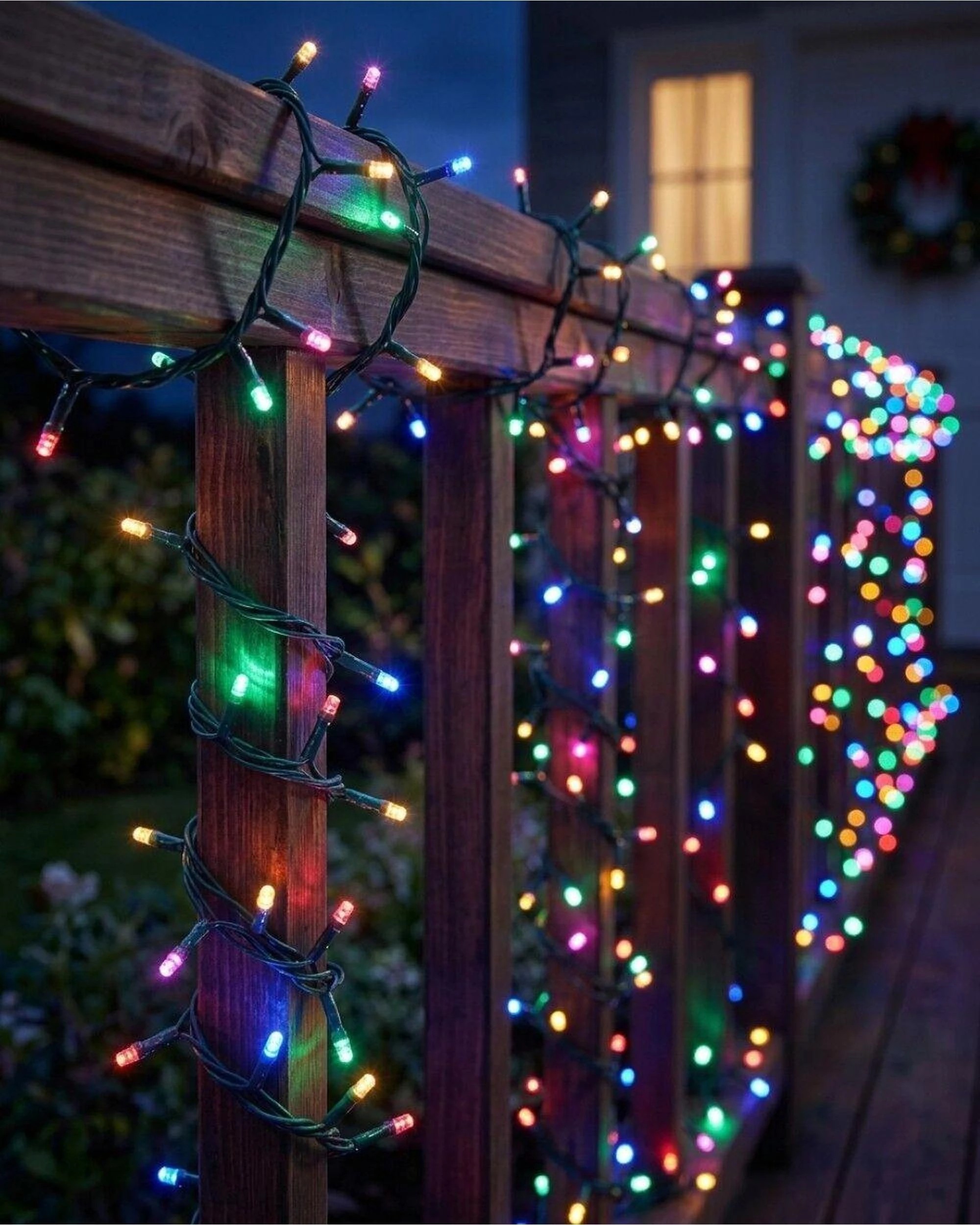 Christmas Warehouse 500 Multi Colour LED String Fairy Lights 8 Function ...