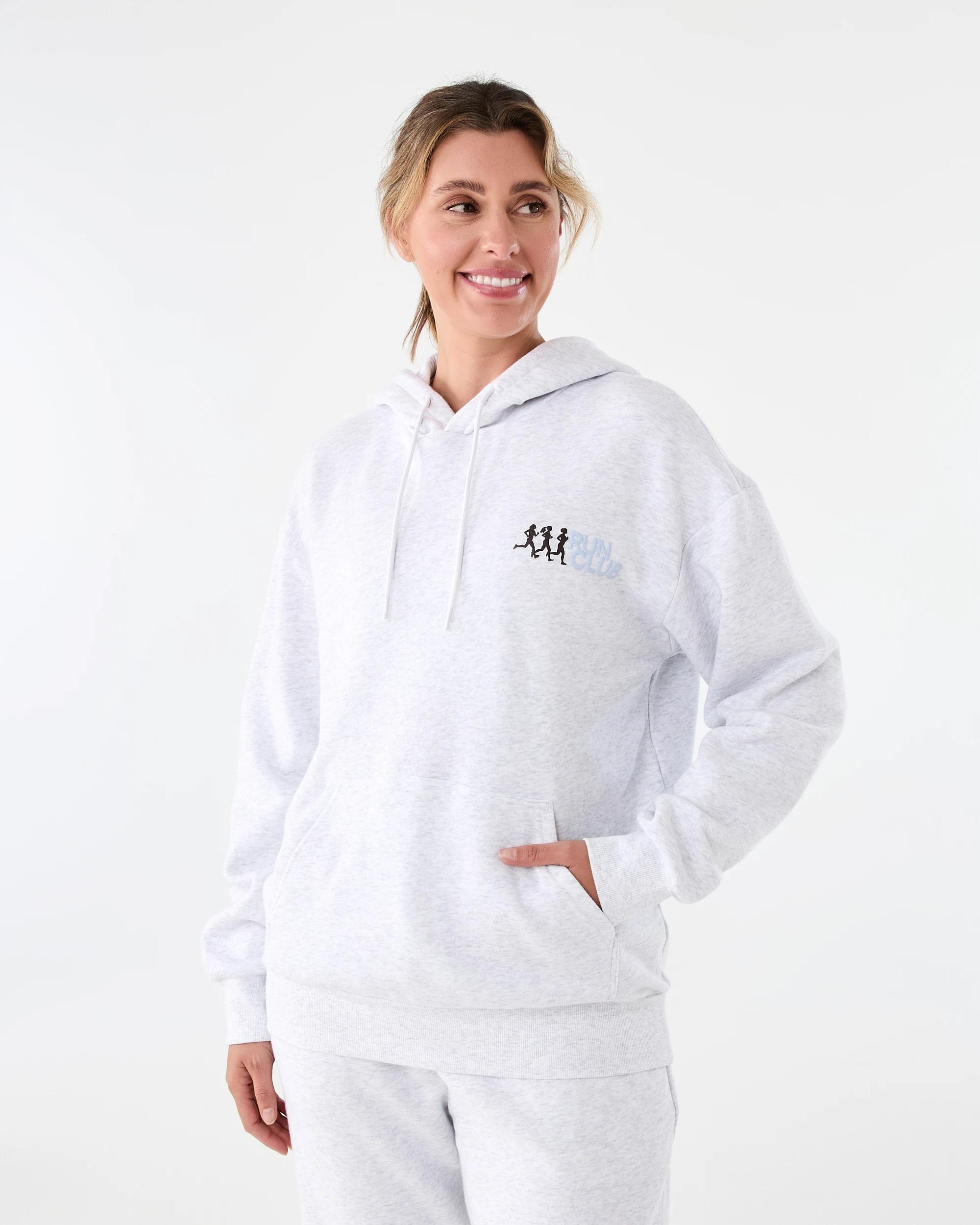 1 Active Womens Graphic Fleece Hoodie Heather, 1 of 9