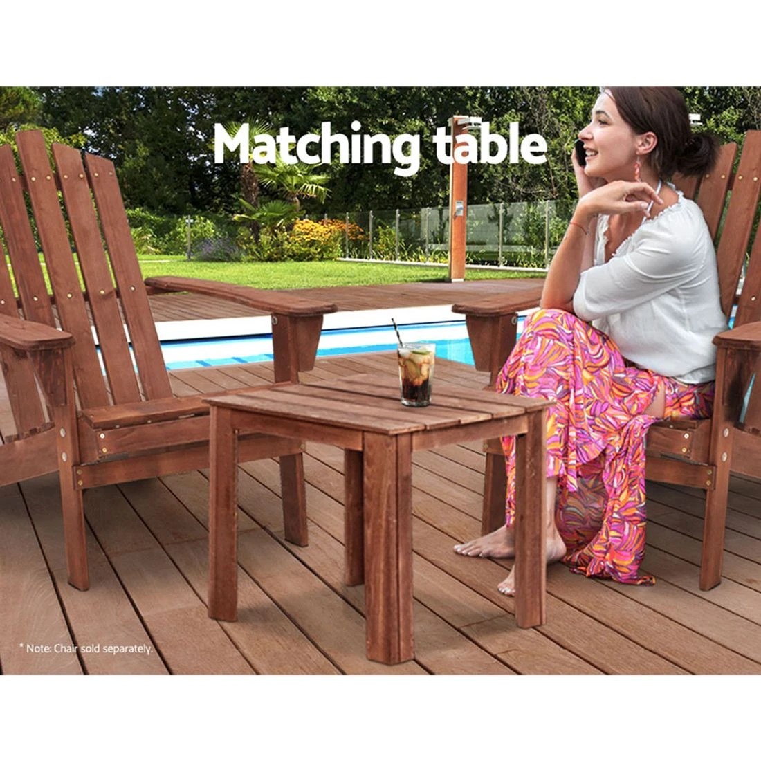 6 Gardeon Coffee Side Table Wooden Desk Outdoor Furniture Camping Garden - Brown, 6 of 7