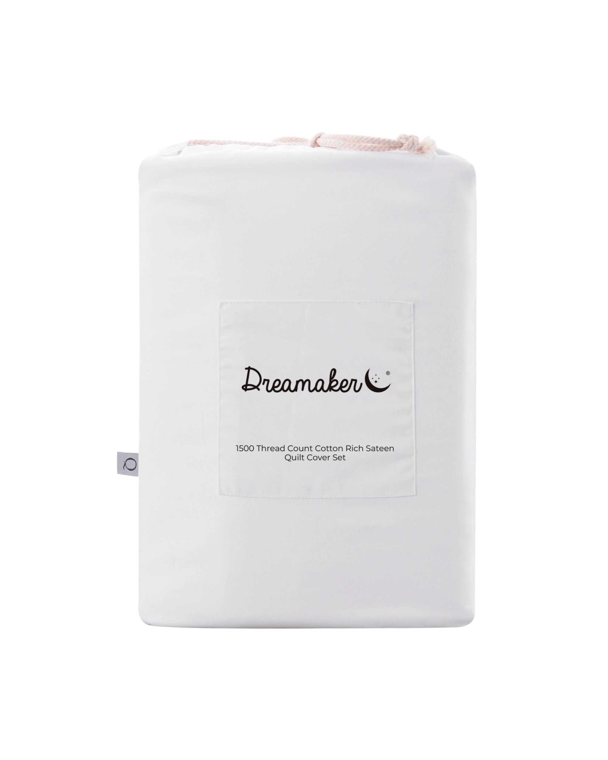 6 Dreamaker 1500TC Cotton Rich Sateen Quilt Cover Set - King Single Bed - White, 6 of 6