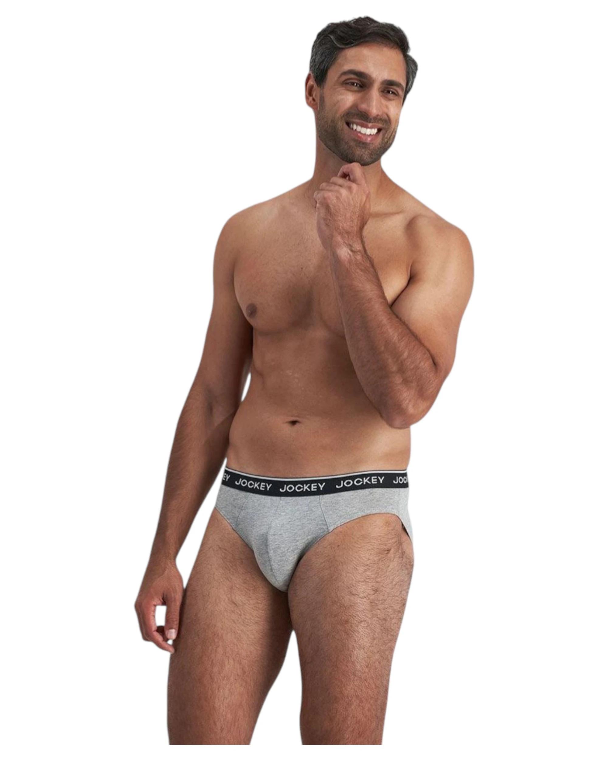 5 Jockey 12 Pack Elastic Cotton Brief Underwear Black / Grey Undies BLACK/GREY, 5 of 10