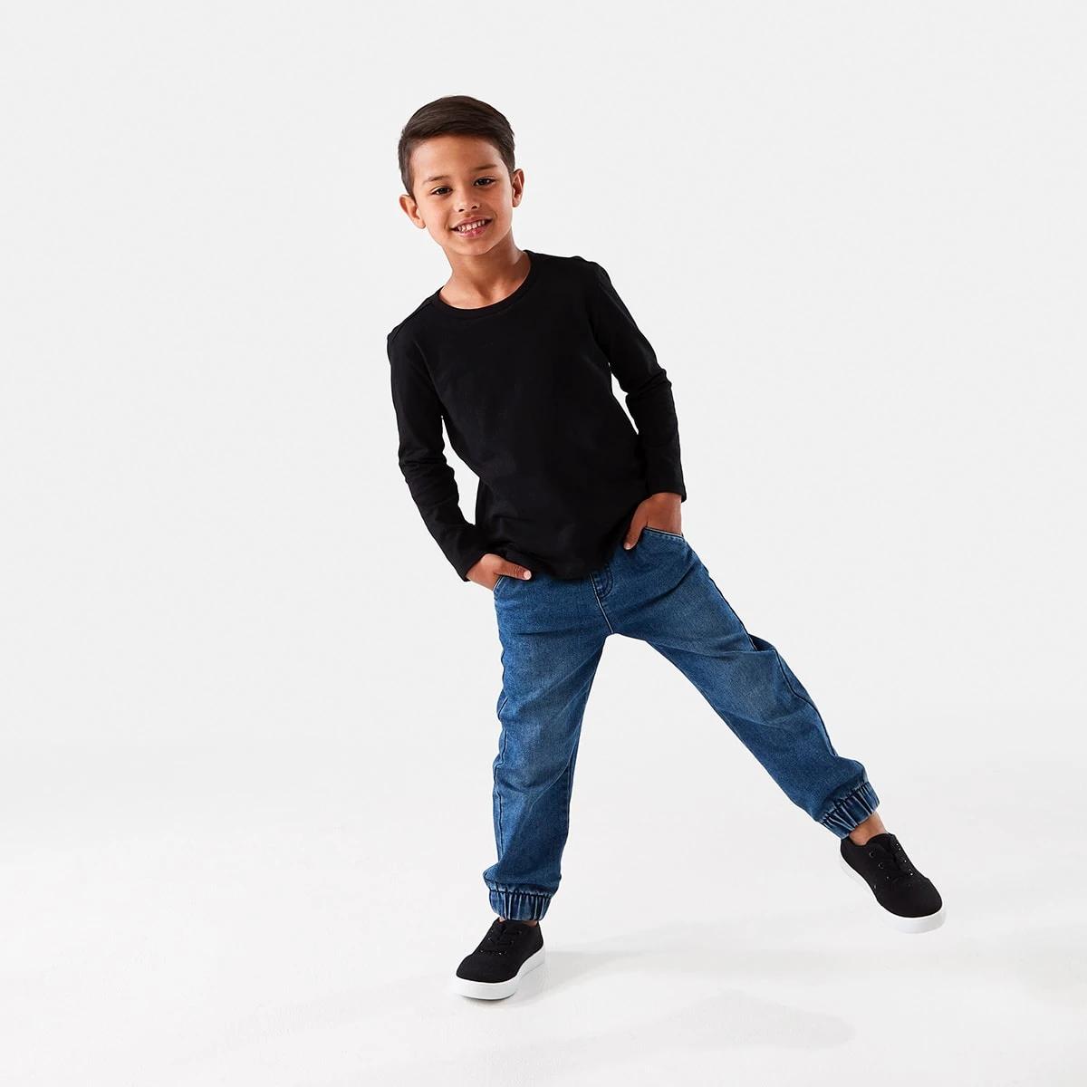 5 Long Sleeve Plain T-shirt Black, 5 of 8