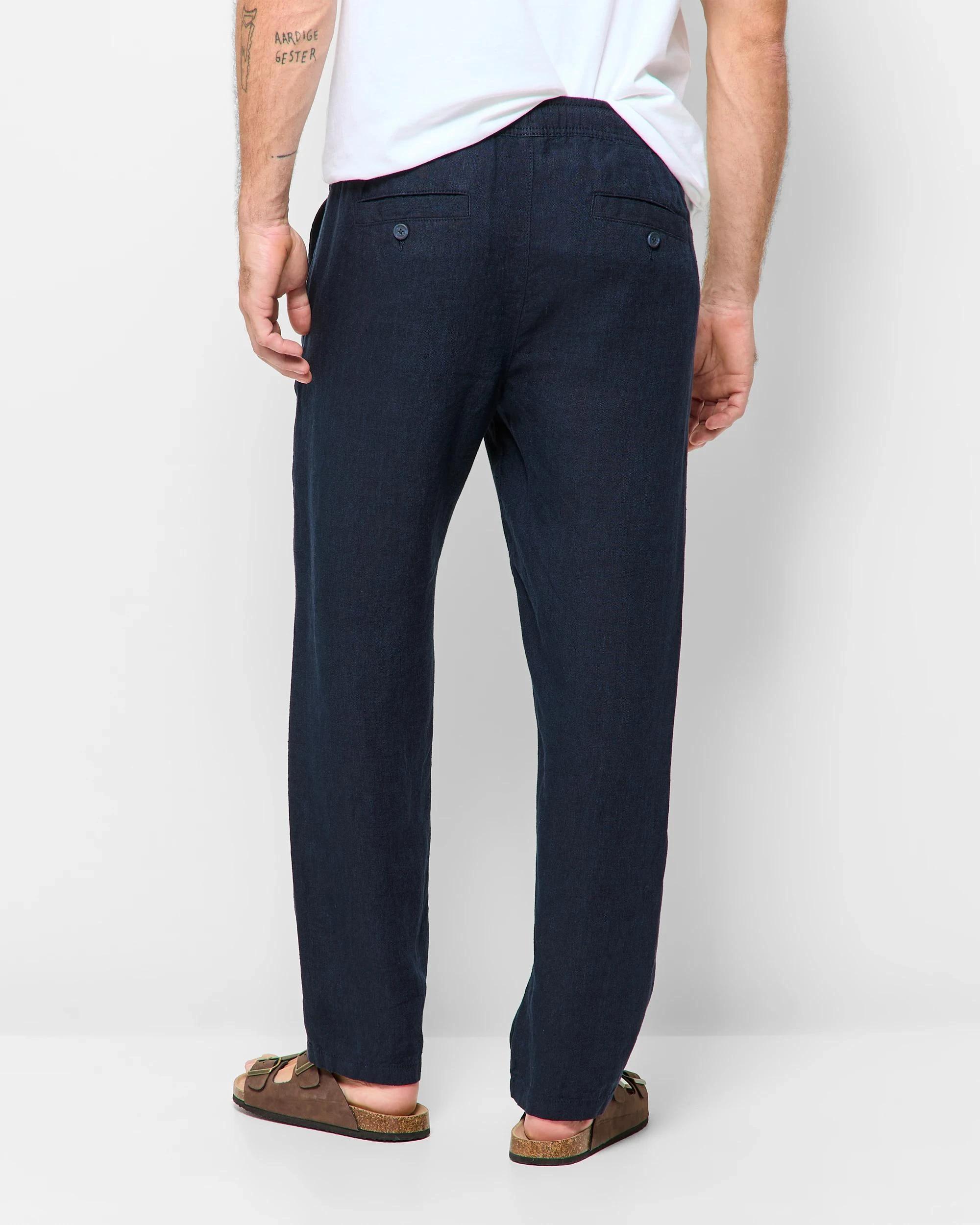 4 Target European Linen Pants NAVY, 4 of 5