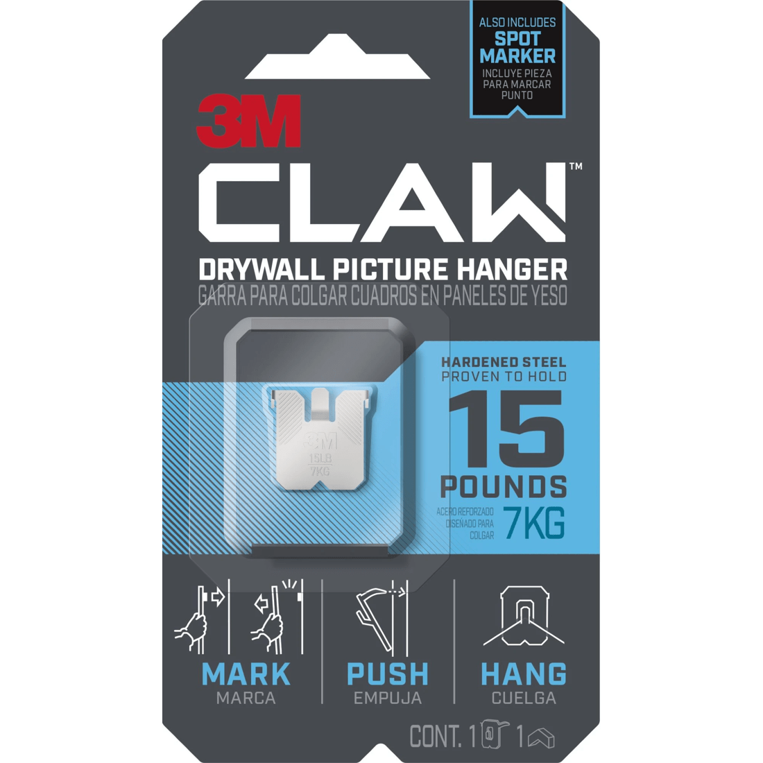 1 3m Claw Drywall Picture Hanger, 1 of 3