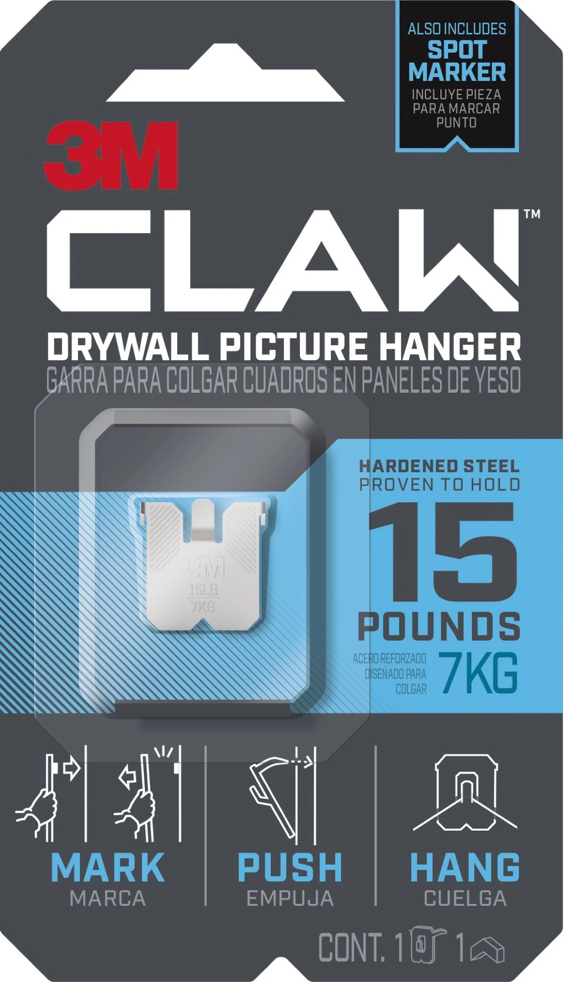 1 3m Claw Drywall Picture Hanger, 1 of 3