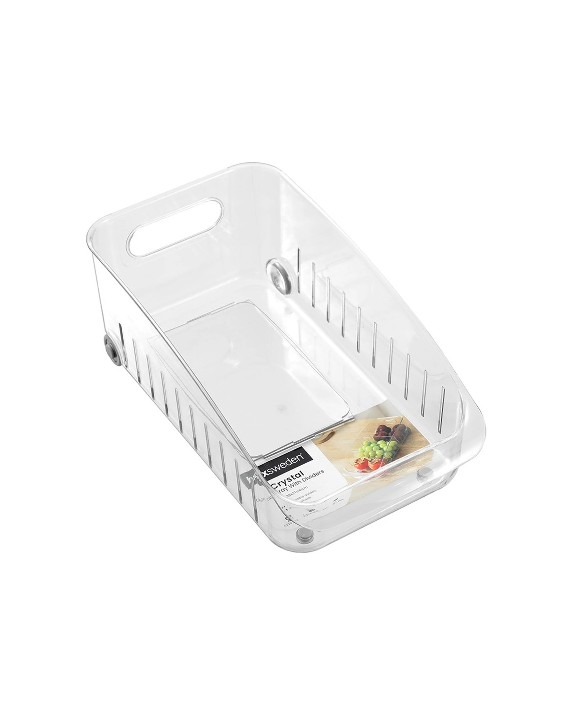 1 Boxsweden Crystal Roller Tray With Dividers Home Organisation 38x21x14cm - Clear, 1 of 6