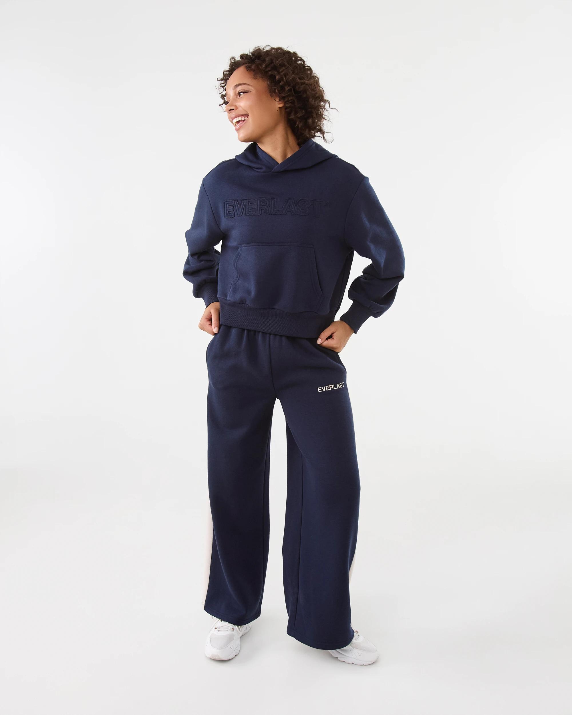 2 Everlast Womens Mid Length Cinched Hoodie Mood Indgo, 2 of 9