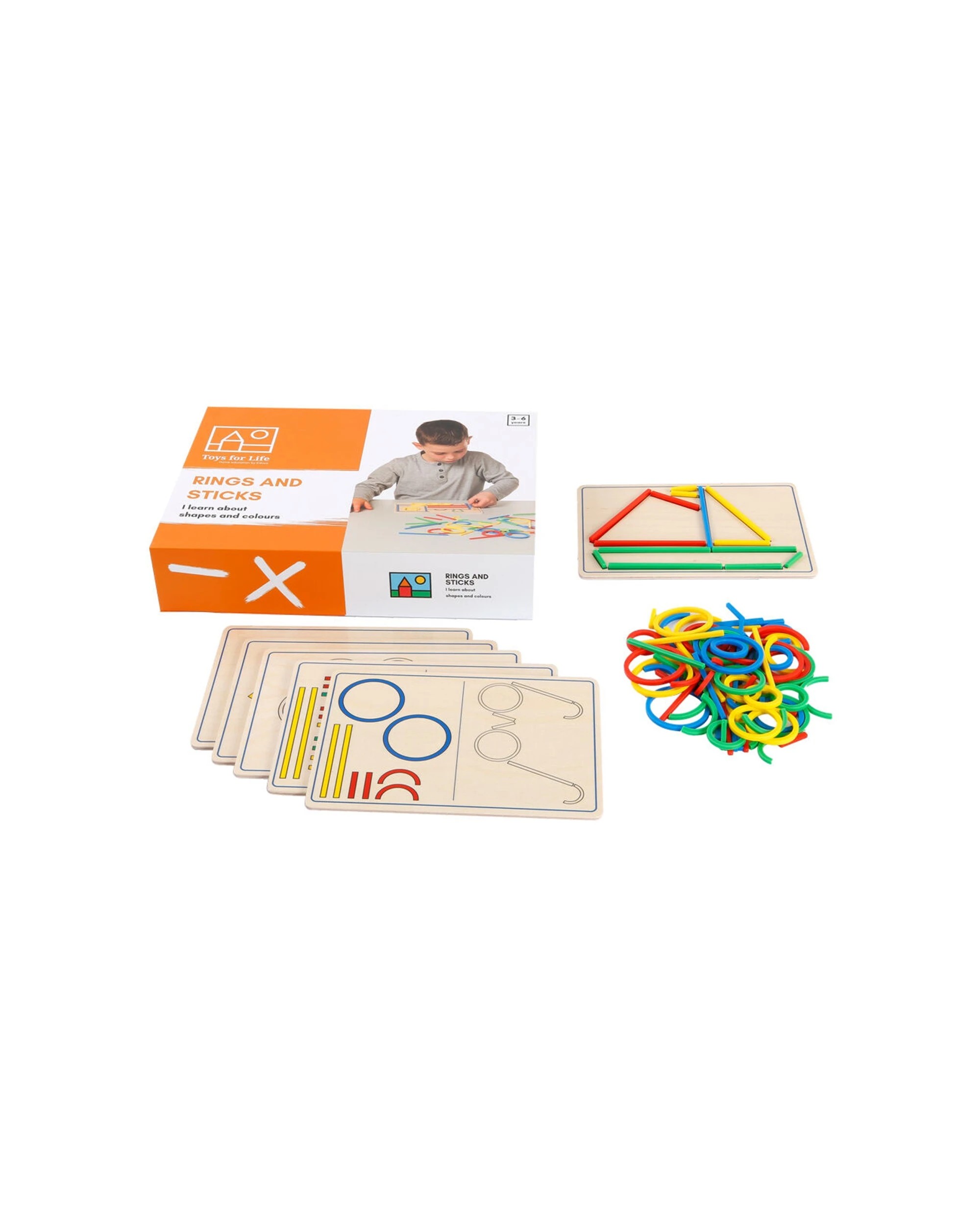 2 TFL 100Pc Rings And Sticks Motor Skills Educational Toy Ages 3Y 6 Cards - Multi, 2 of 3