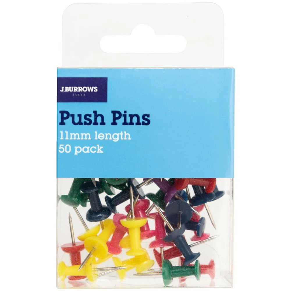 6 J.Burrows Push Pins Assorted 50 Pack, 6 of 6