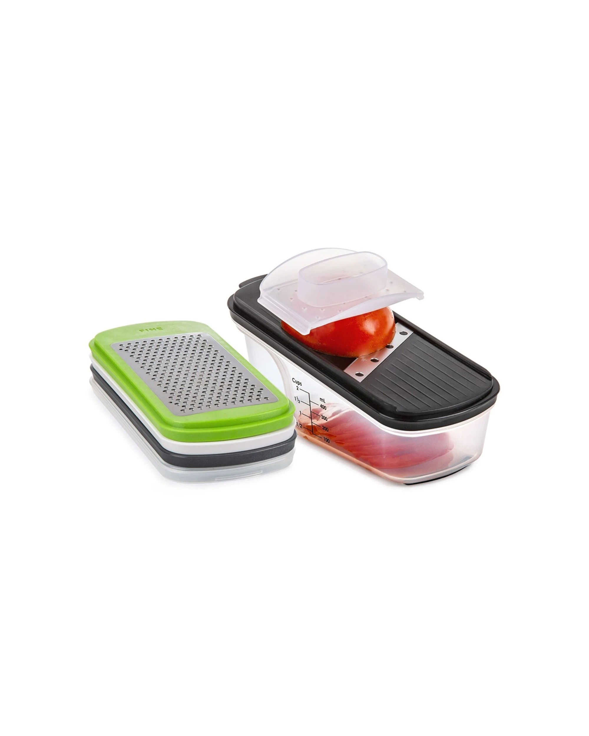 6 Progressive 24cm All-in-One Stainless Steel Plastic Grate Slice Store Set - Multi, 6 of 6