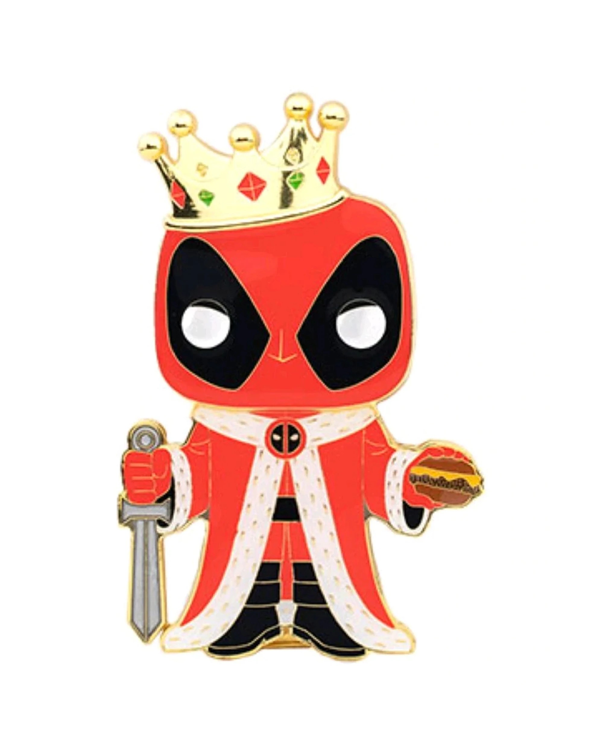 1 Pop Deadpool King Deadpool 10cm Pop Pin Collectible Enamel Pin Window Box - Red, 1 of 3