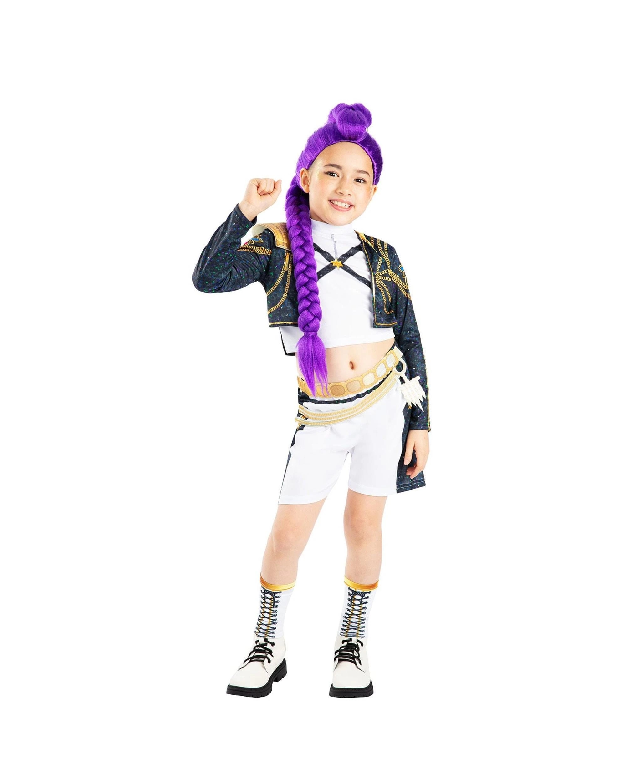 2 K-Pop Demon Hunters Rumi Gold Deluxe Costume Child Size 9 - 10 Years, 2 of 4