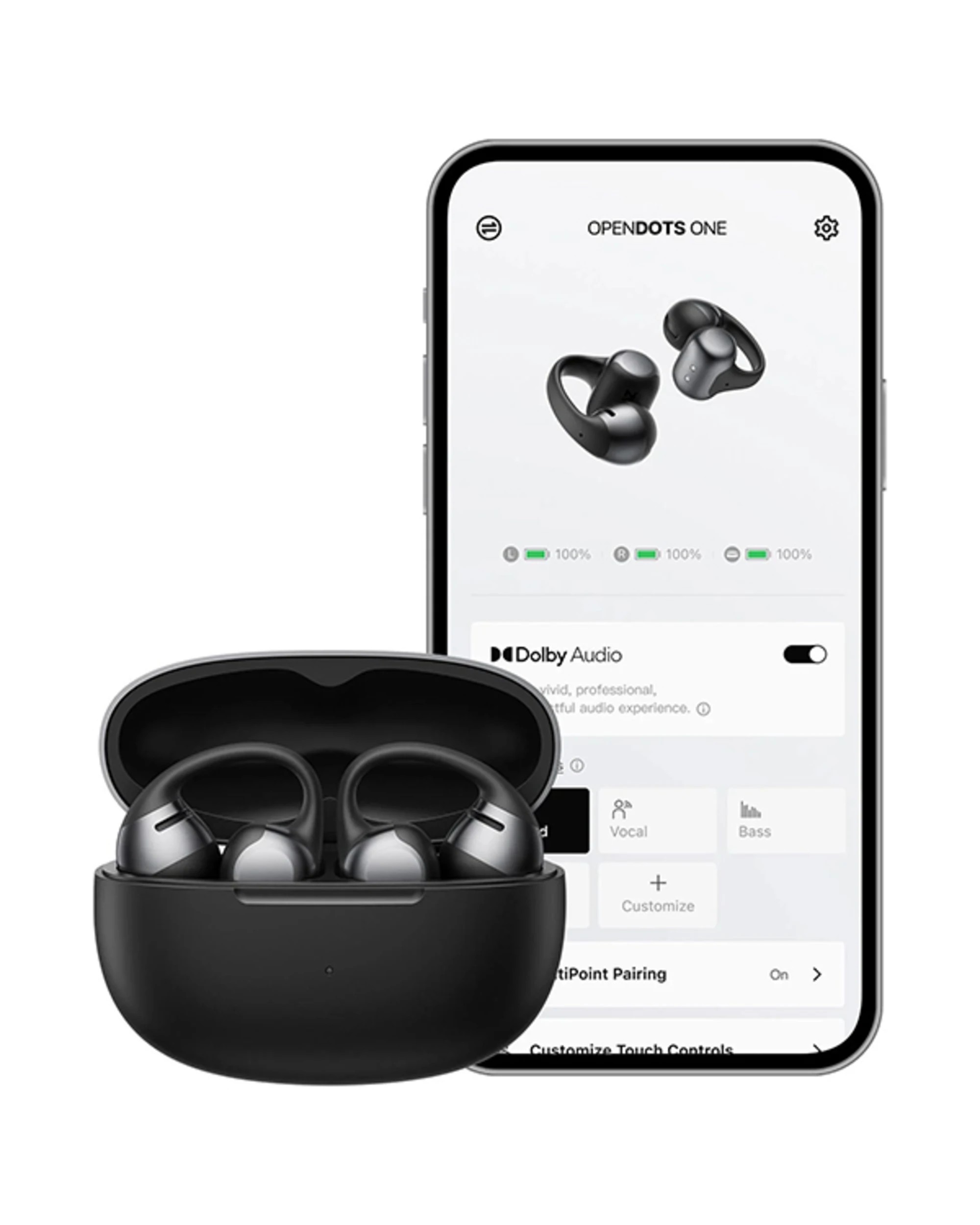 2 Shokz OpenDots ONE Open Ear True Wireless Earbuds - Black, 2 of 5