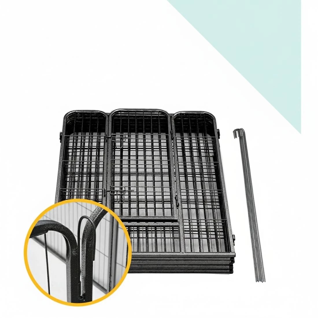 5 i.Pet 40" 8 Panel Dog Playpen Pet Exercise Cage Enclosure Fence Play Pen - Black, 5 of 7