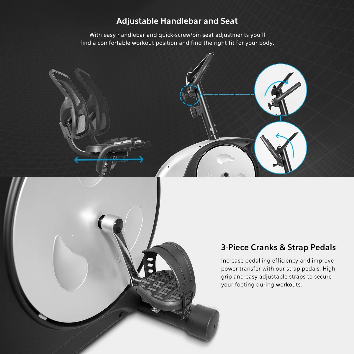 7 LSG Fitness RB-2 Recumbent bike - Black, 7 of 10