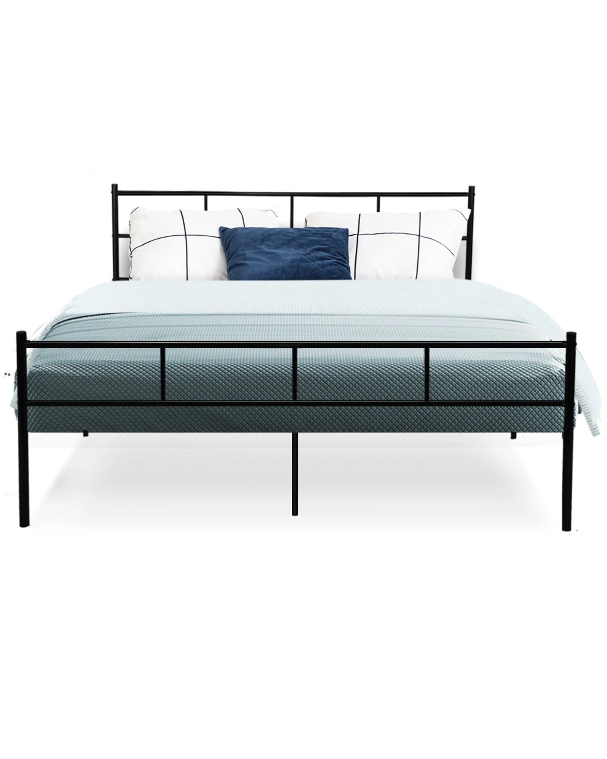 3 Artiss Bed Frame Queen Metal Bed Frames SOL - Black, 3 of 7