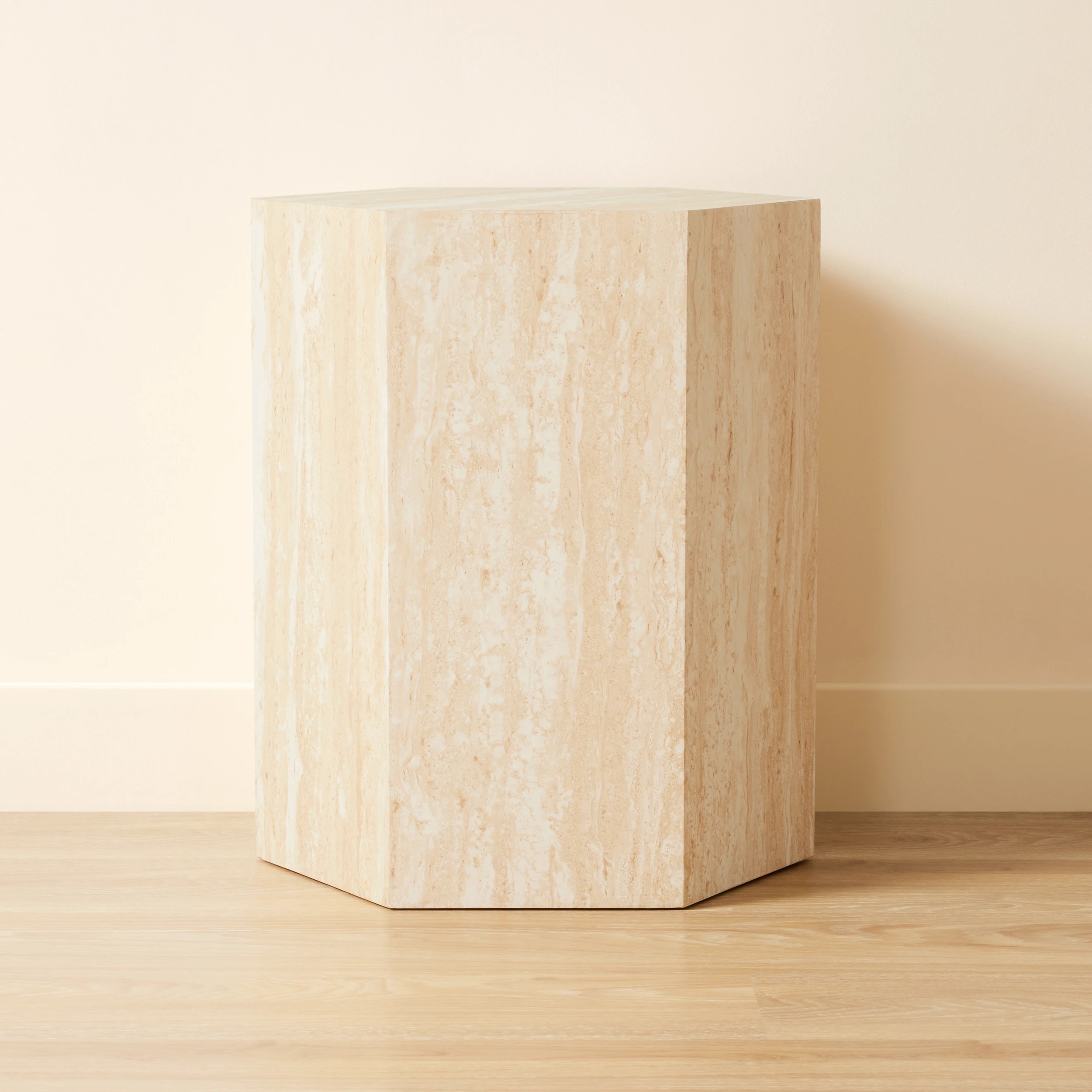 2 Travertine Look Side Table, 2 of 5