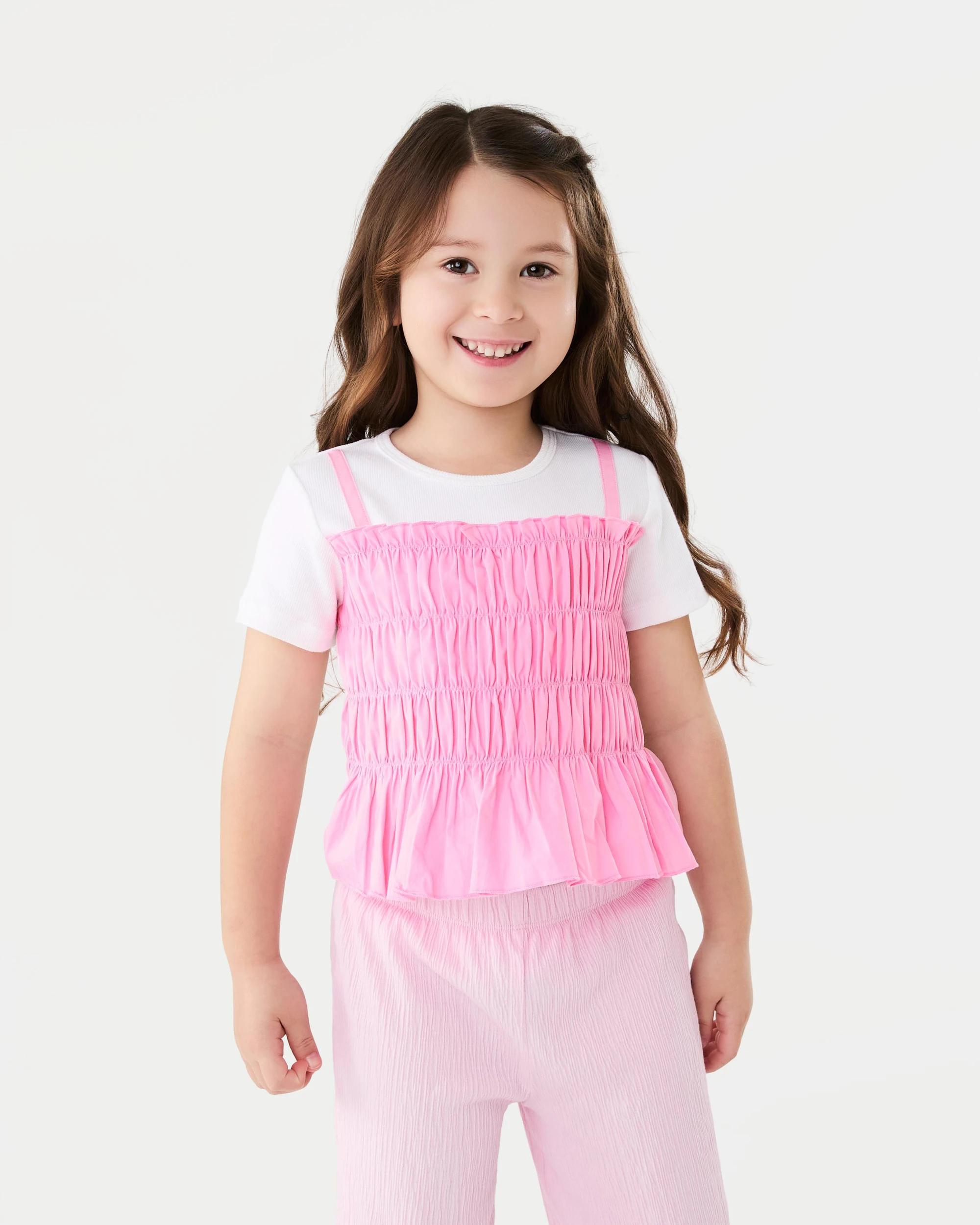 1 2-in-1 Short Sleeve T-shirt Pris Pink, 1 of 6