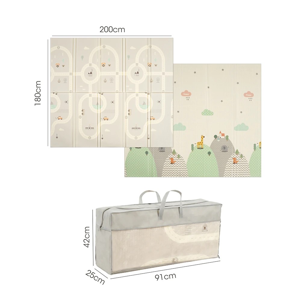 2 Playpals Kids Play Mat Crawling Pad Foldable XPE Foam Carpet Non-slip 2CM Thick - Multi, 2 of 2