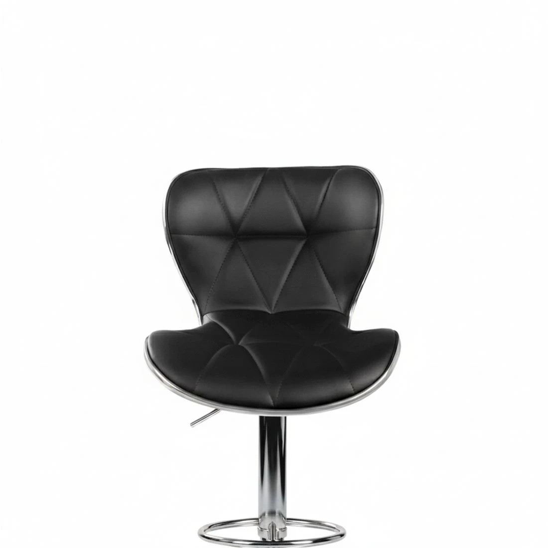 4 Artiss 2x Bar Stools Gas Lift Leather Seat - Black, 4 of 7