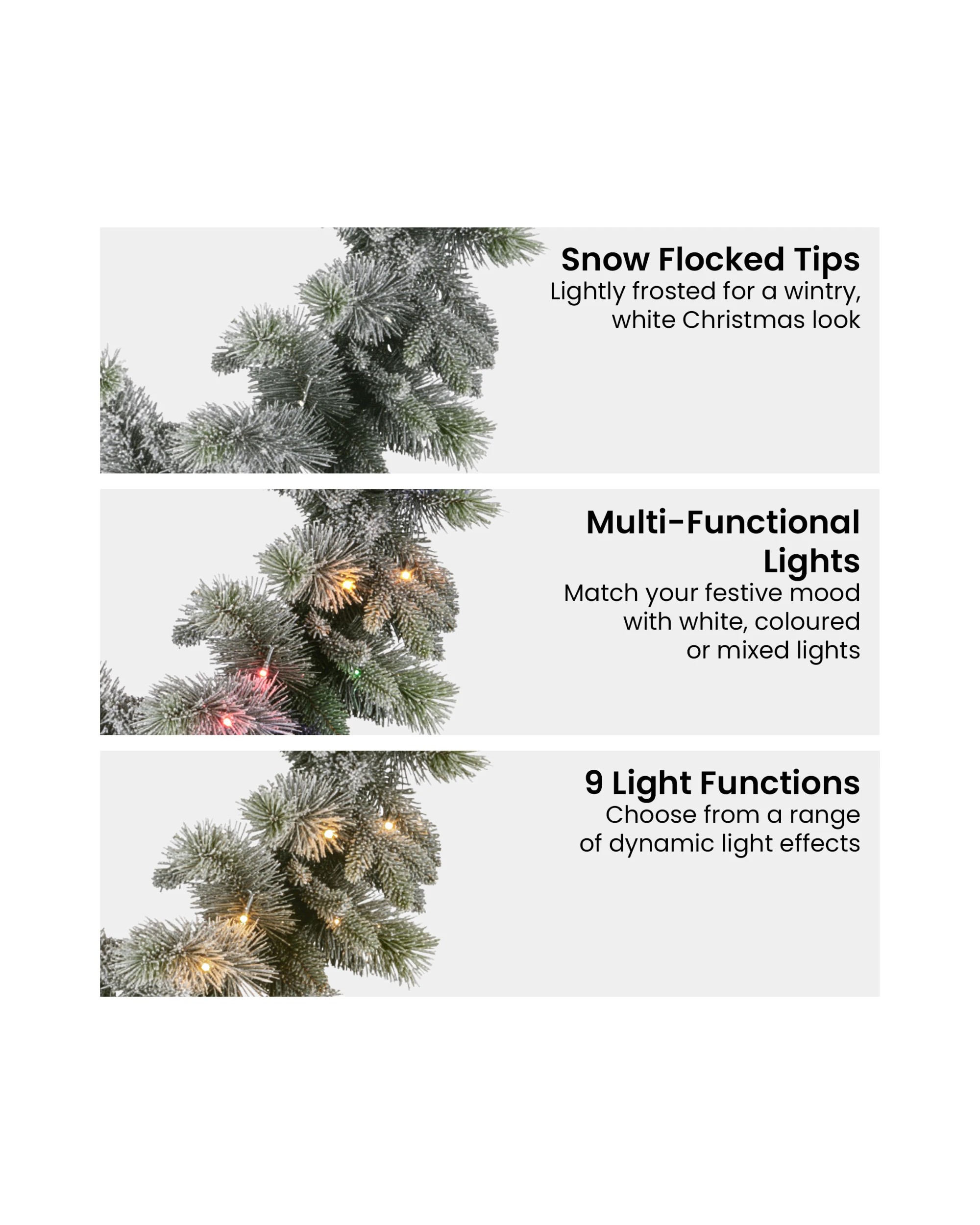 5 Christabelle 2.7m Christmas Garland Snowy With Led Lights Stamford Spruce Tree Decoration Ornament, 5 of 8
