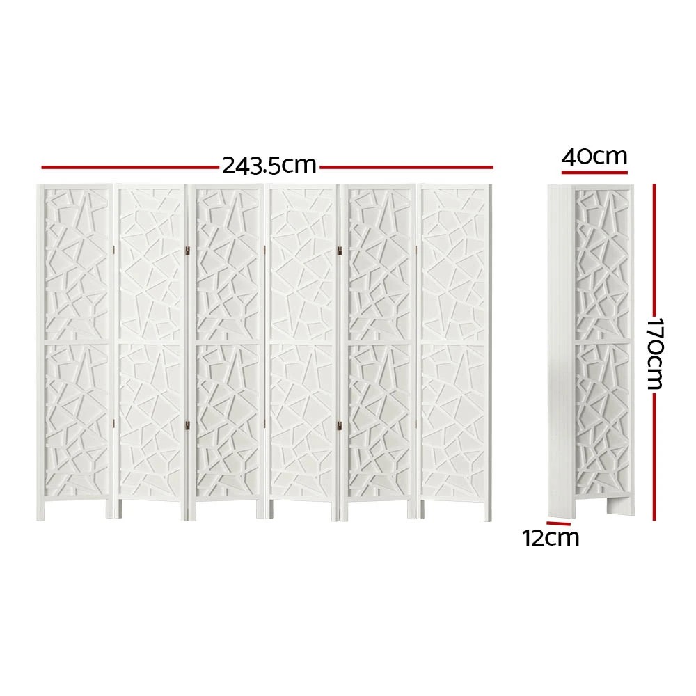 2 Artiss 6 Panel Room Divider Screen 244x170cm Clover - White, 2 of 7