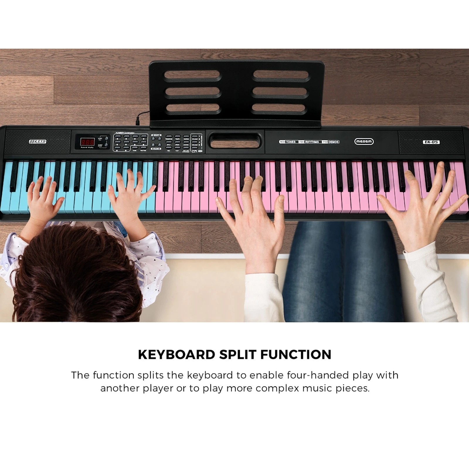 8 Mazam 88 Keys Electronic Piano Keyboard Lighted with Carry Bag - Black, 8 of 10