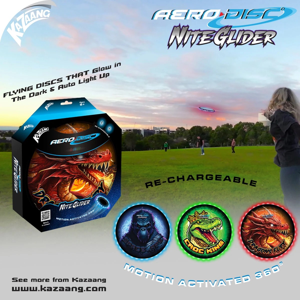 4 Kazaang Aero Disc Nite Glider - Dragons Fury, 4 of 8