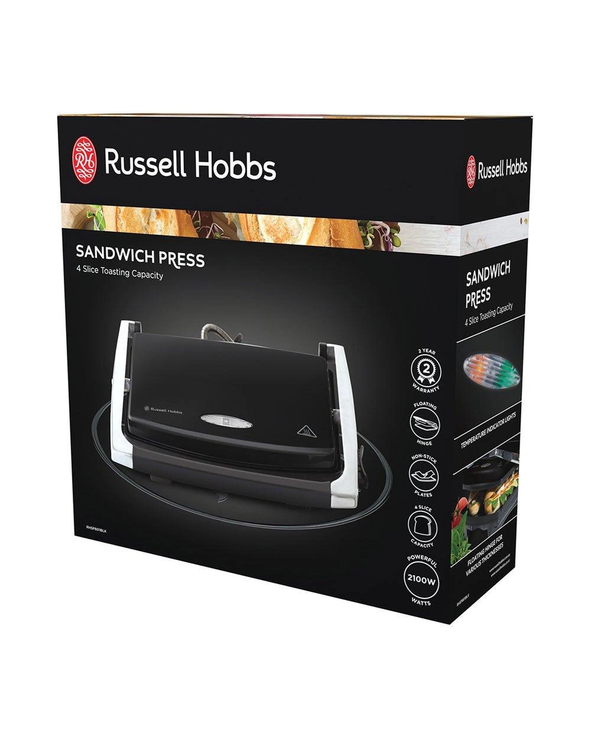 6 Russell Hobbs 4-Slice Sandwich Press - Black Pearl, 6 of 6