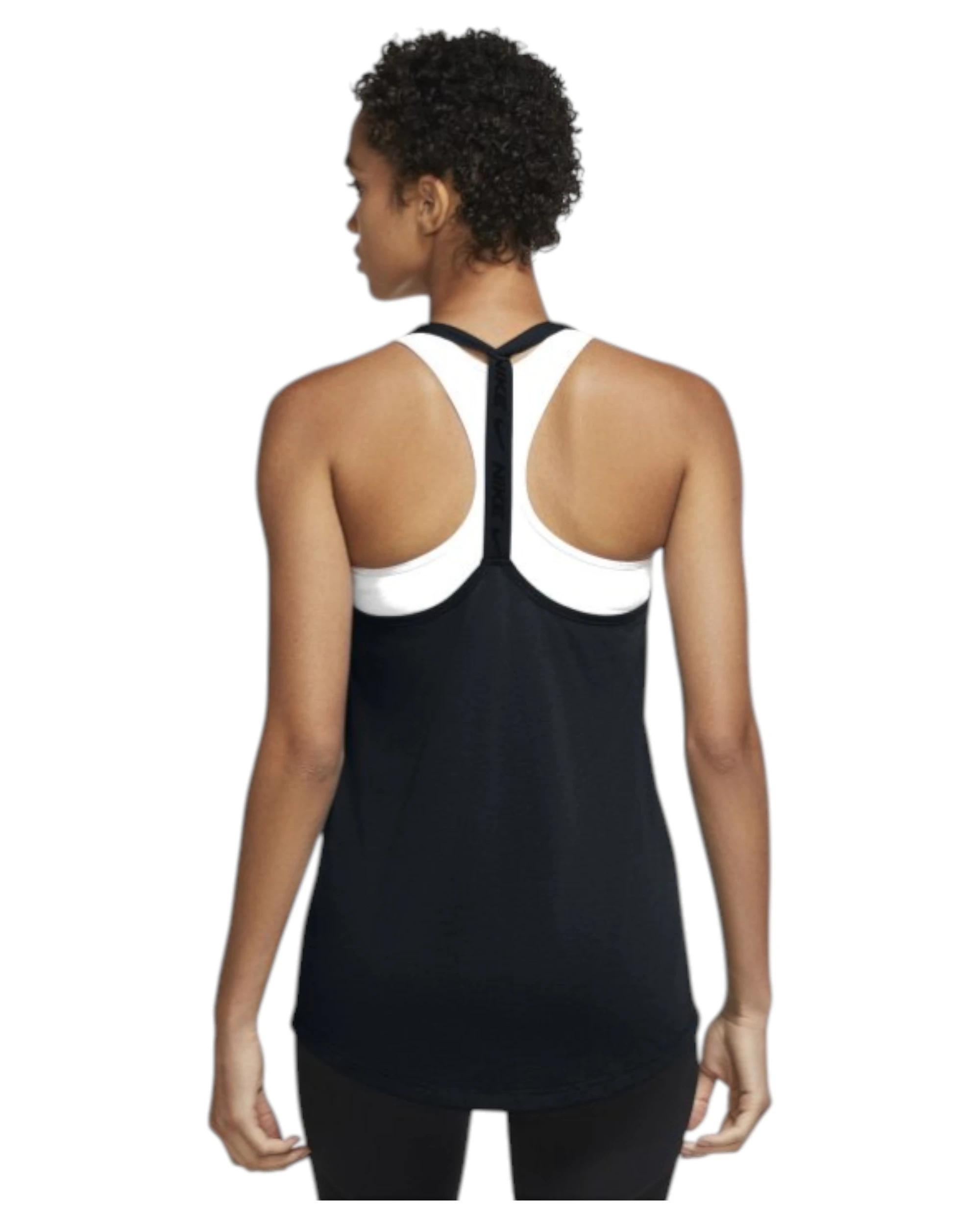 3 Nike Womens Black/White Elastika Dry-Fit Tank Top BLACK/WHITE, 3 of 4