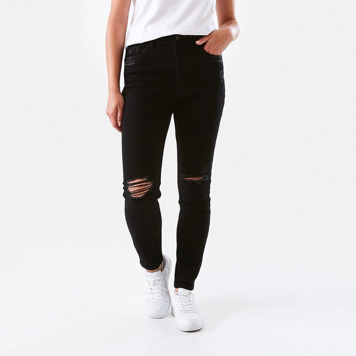 1 Distressed Skinny Jeans Black, 1 of 6