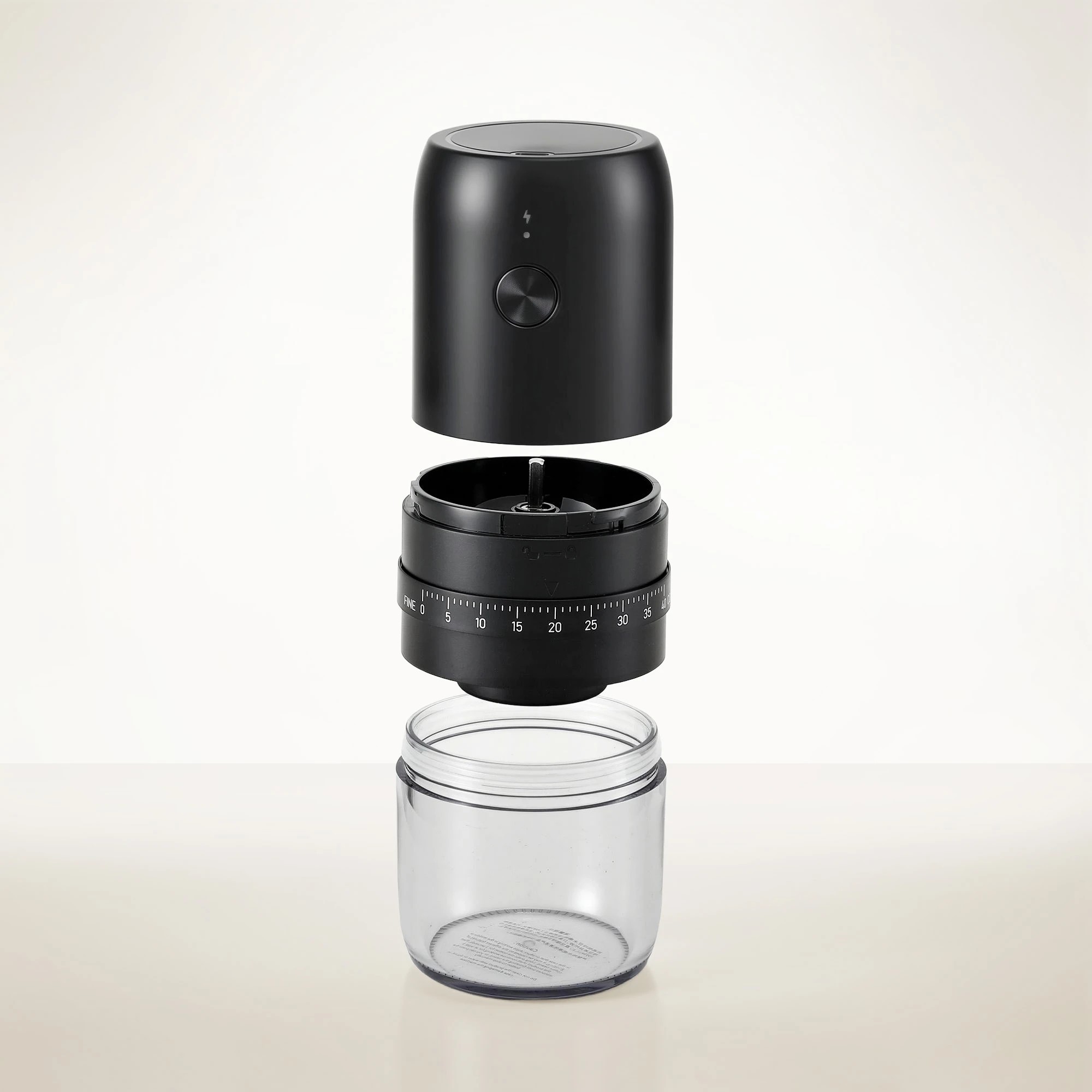4 Devanti Portable Electric Coffee Grinder USB-C Rechargeable Spice Mill with 40 Settings Home Office - Black, 4 of 9