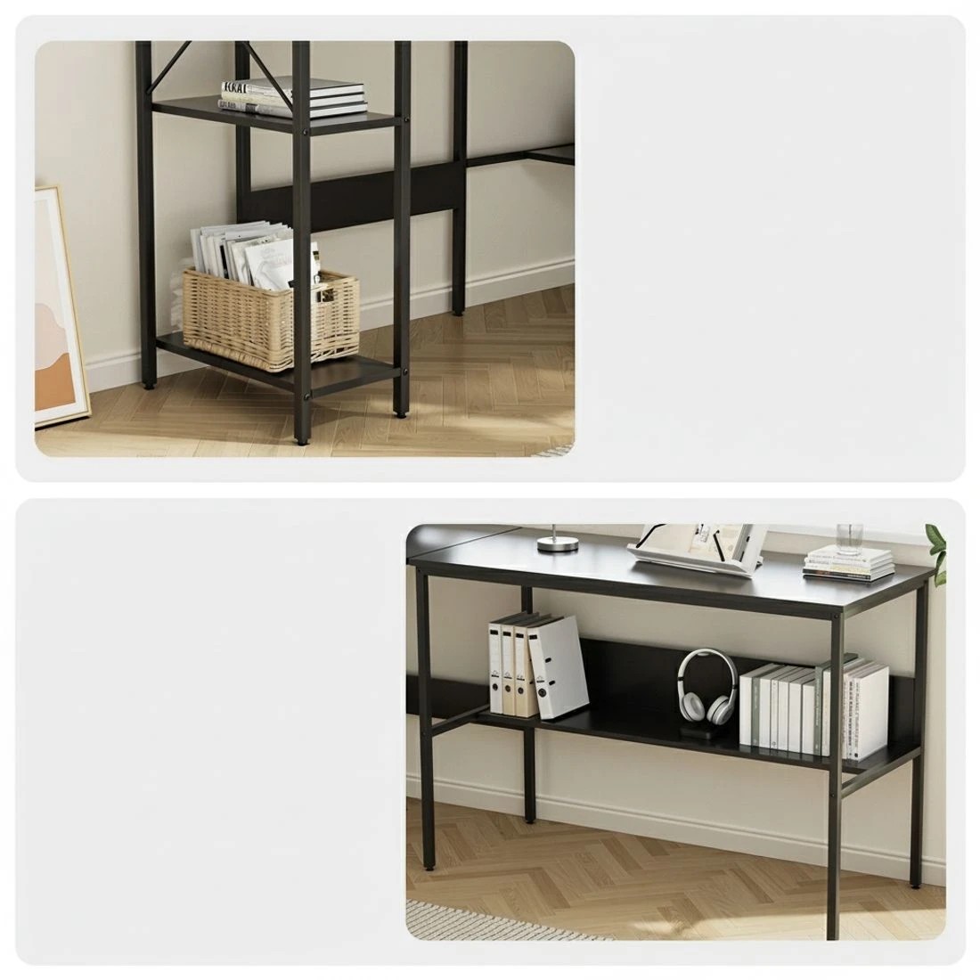 5 Artiss Computer Desk L shape Home Office Study Table Desks Open Shelf - Black, 5 of 5