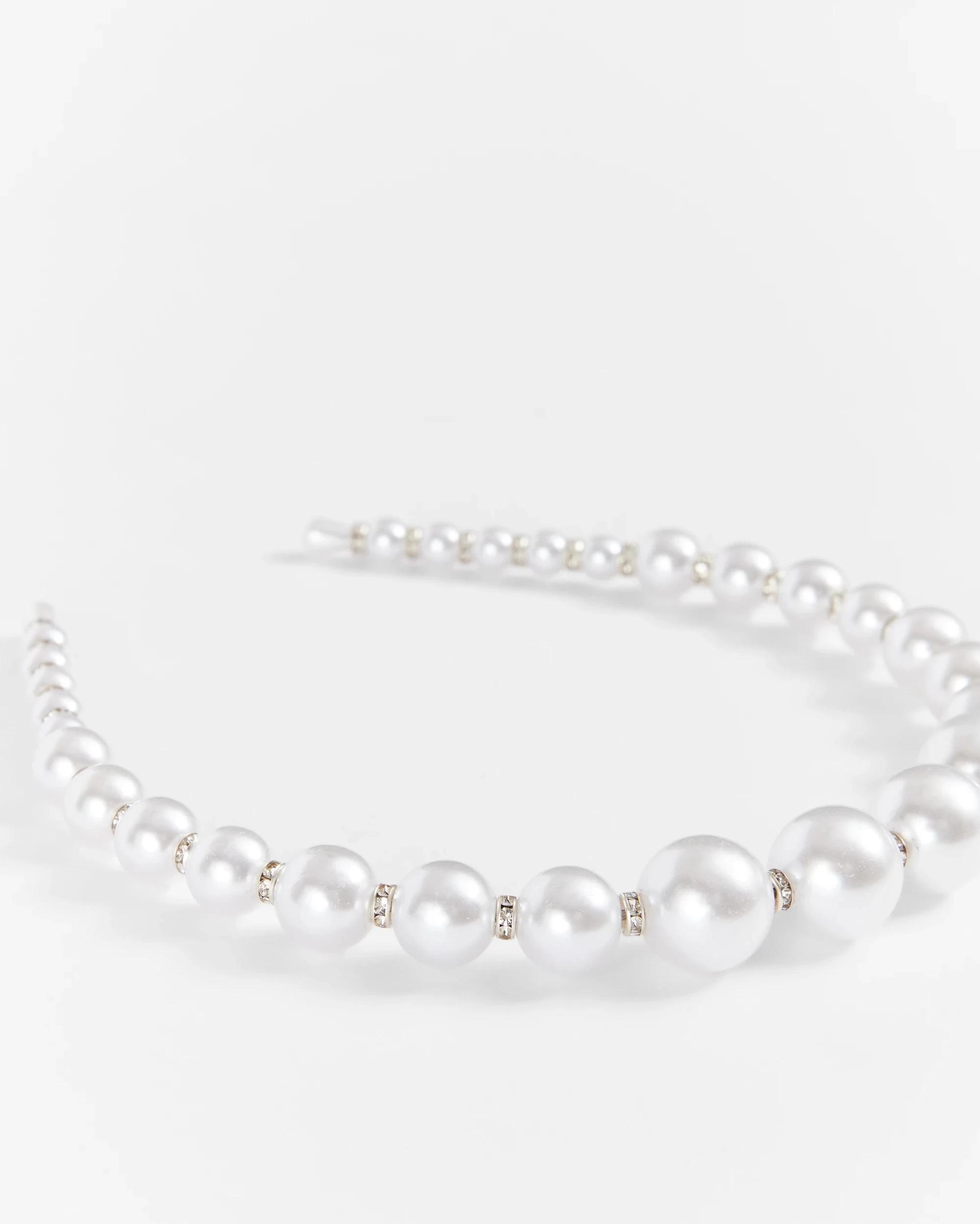 2 Target Pave Faux Pearl Headband NEUTRAL, 2 of 2