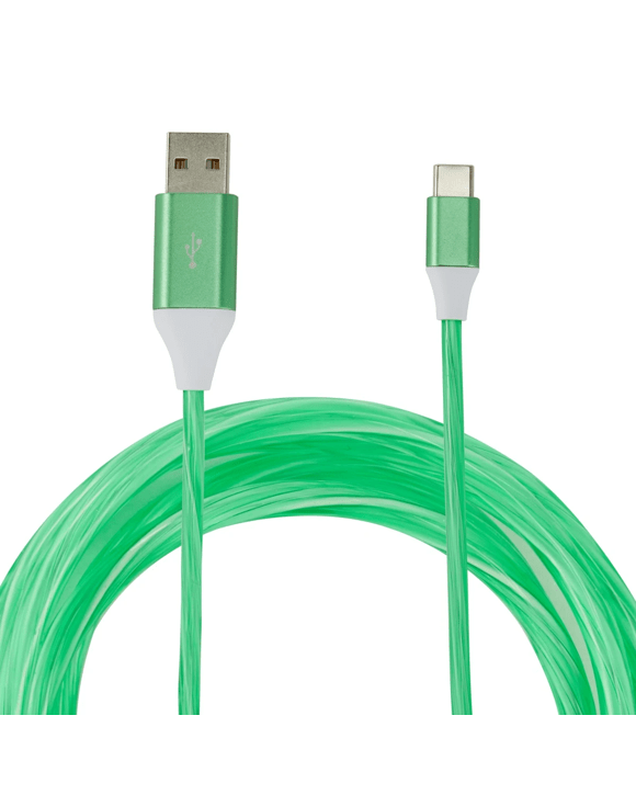 USB-A to USB-C Light Up Cable - Green