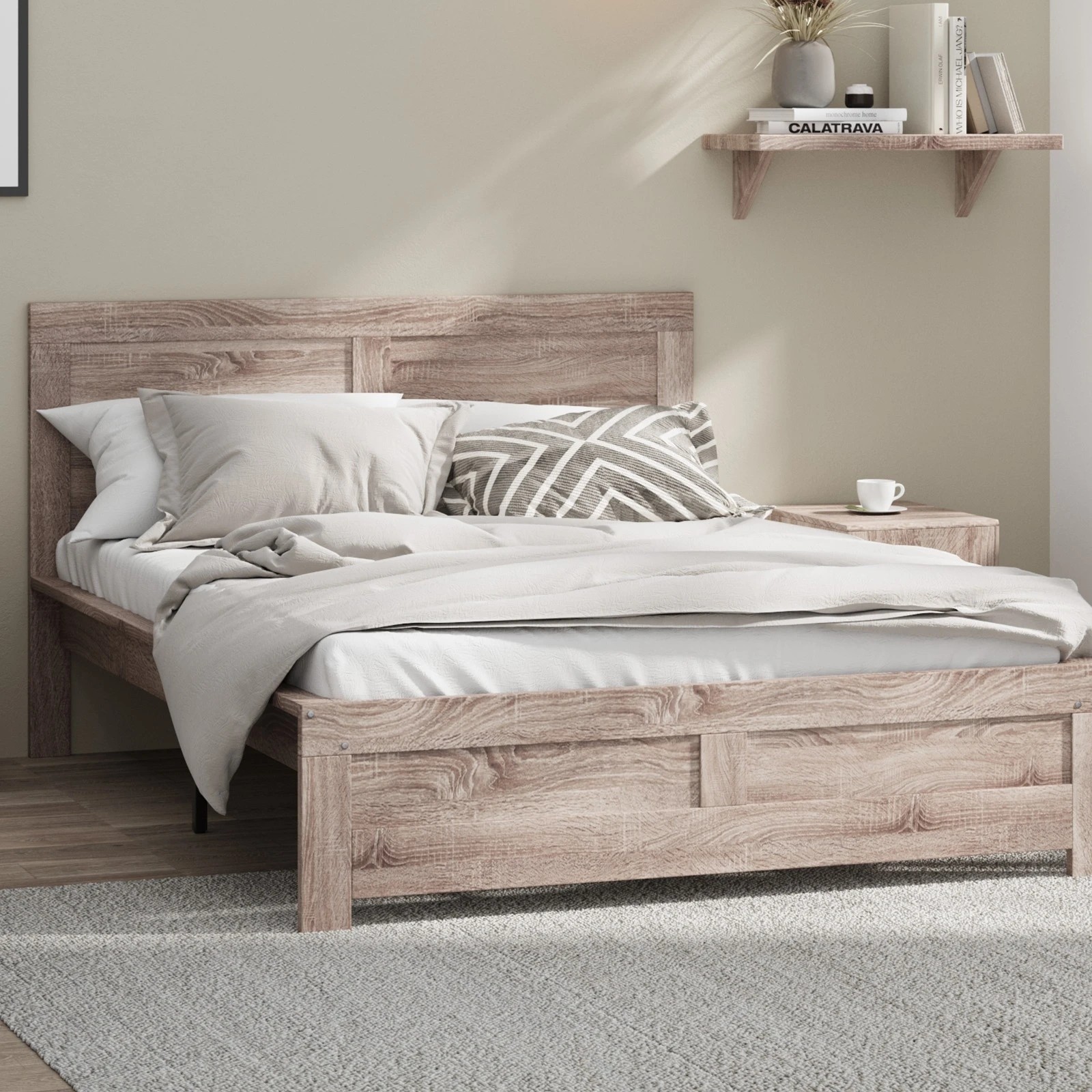 2 Oikiture Double Bed Timber Bed Frame
 - Natural, 2 of 10