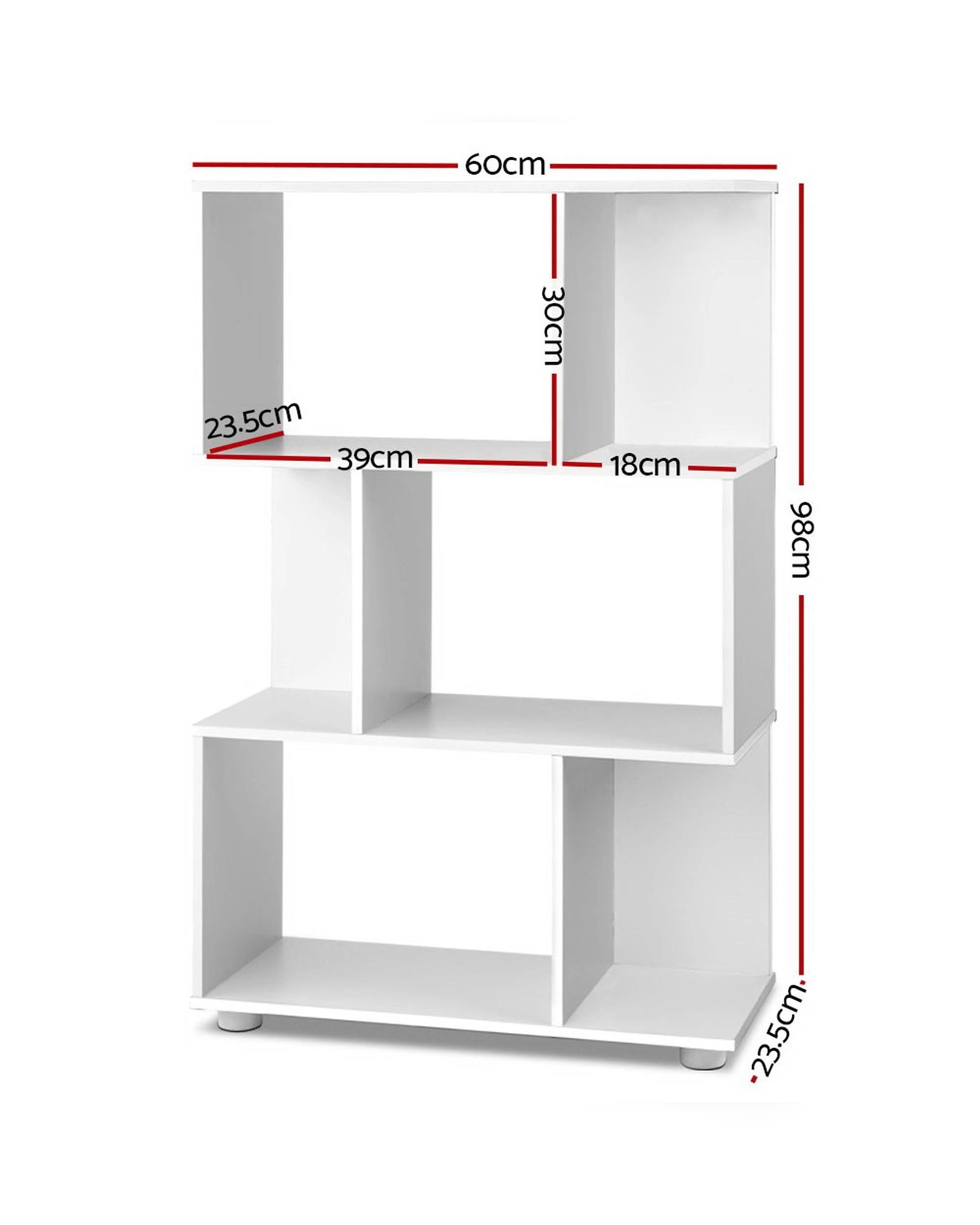 3 Artiss Bookshelf 3 Tiers - White, 3 of 8