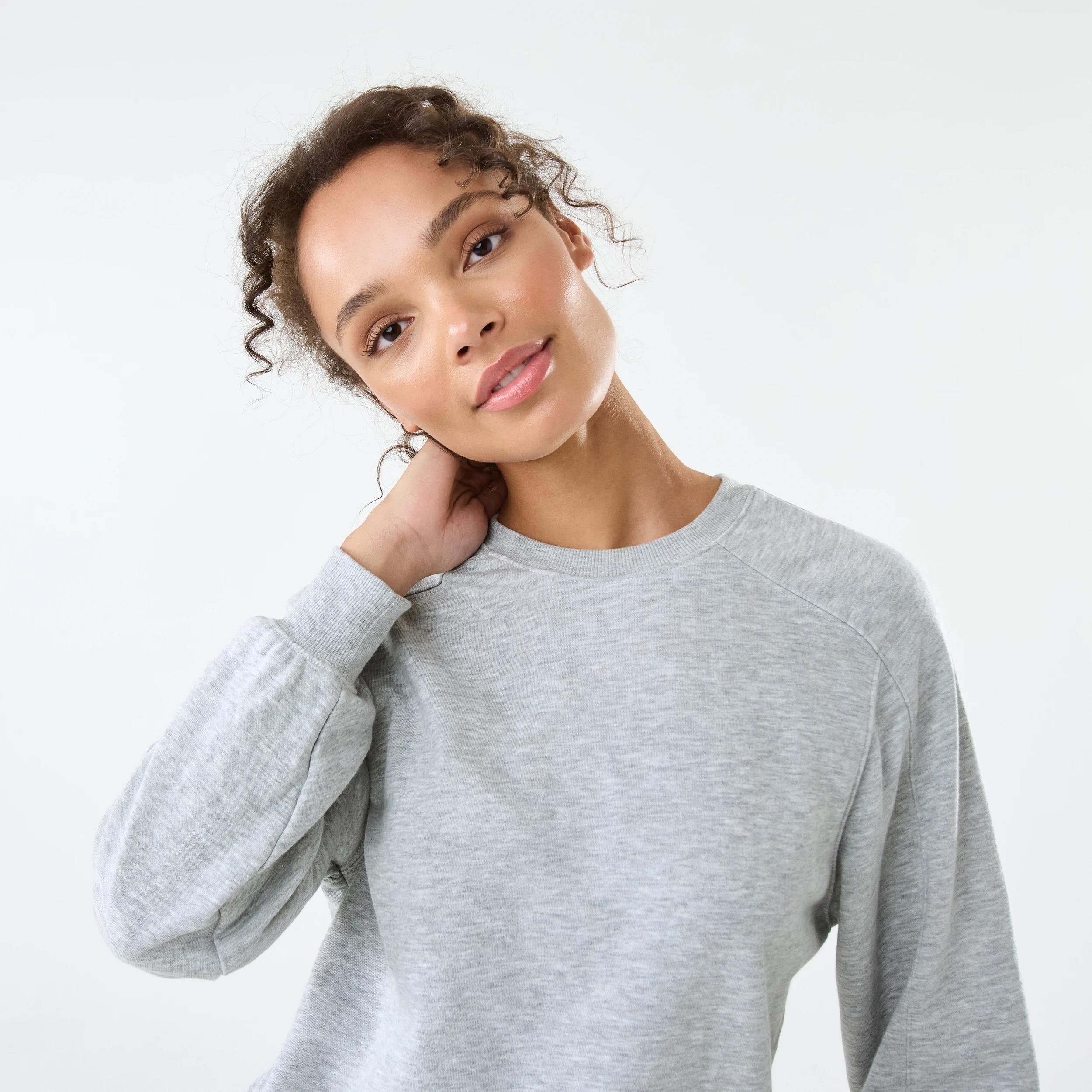 5 Active Womens Terry Sweater SOFT GREY MARLE, 5 of 6