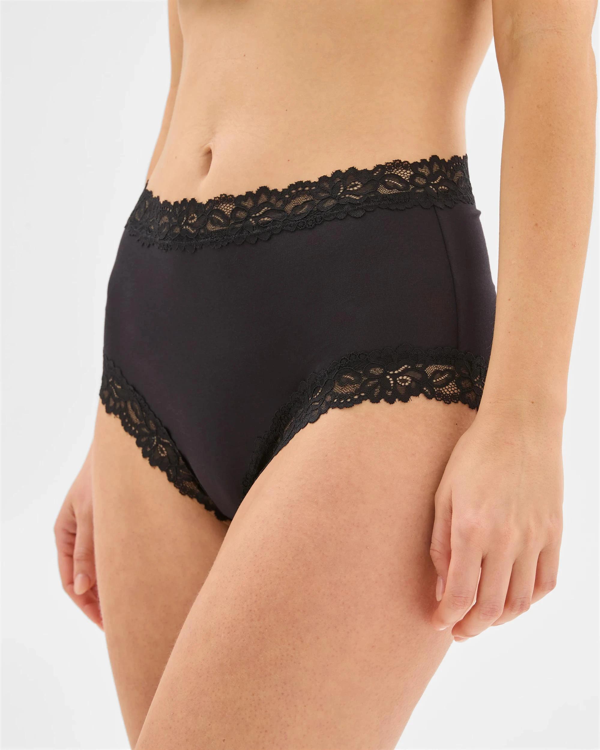 3 Target Woman Womens Modal and Lace Full Briefs 2 Pack BLACK, 3 of 4