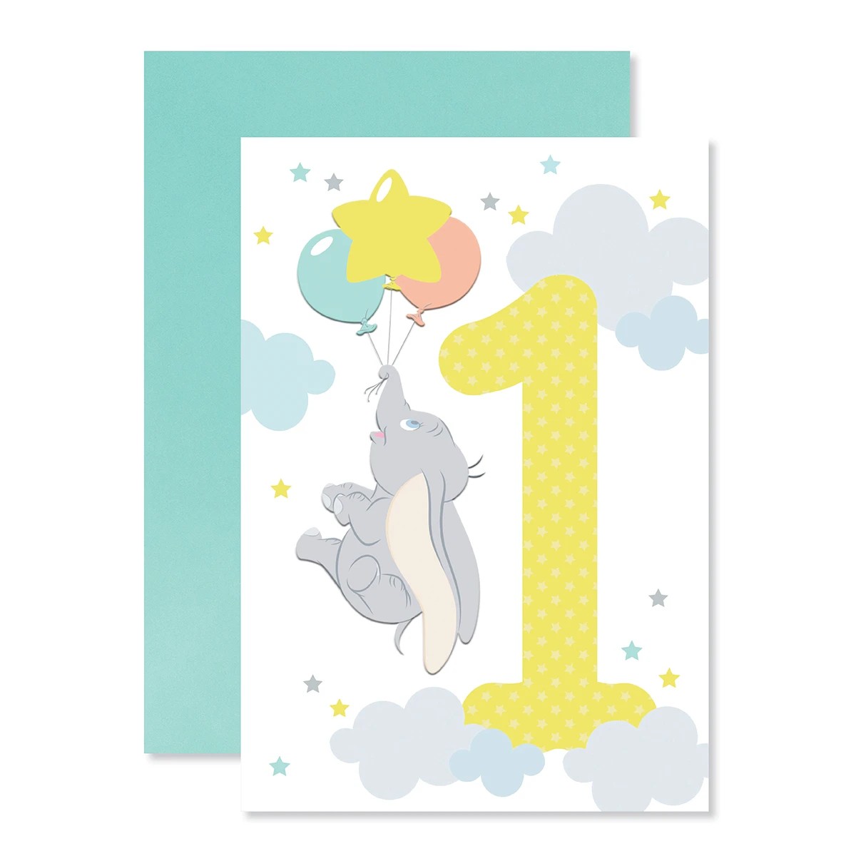1 Connections from Hallmark 1st Birthday Card - Disney Dumbo, 1 of 3