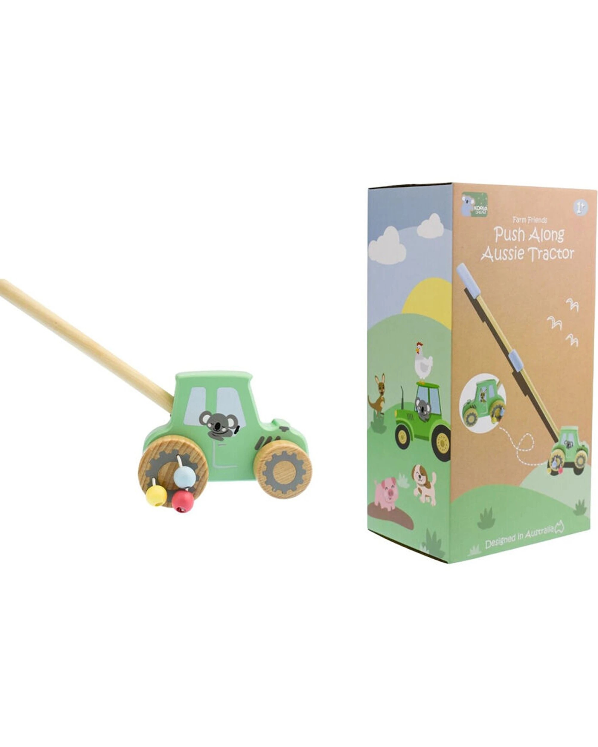 3 Kaper Kidz Wooden Push Along Tractor Walking Assitance Toy Toddler - Multi, 3 of 4