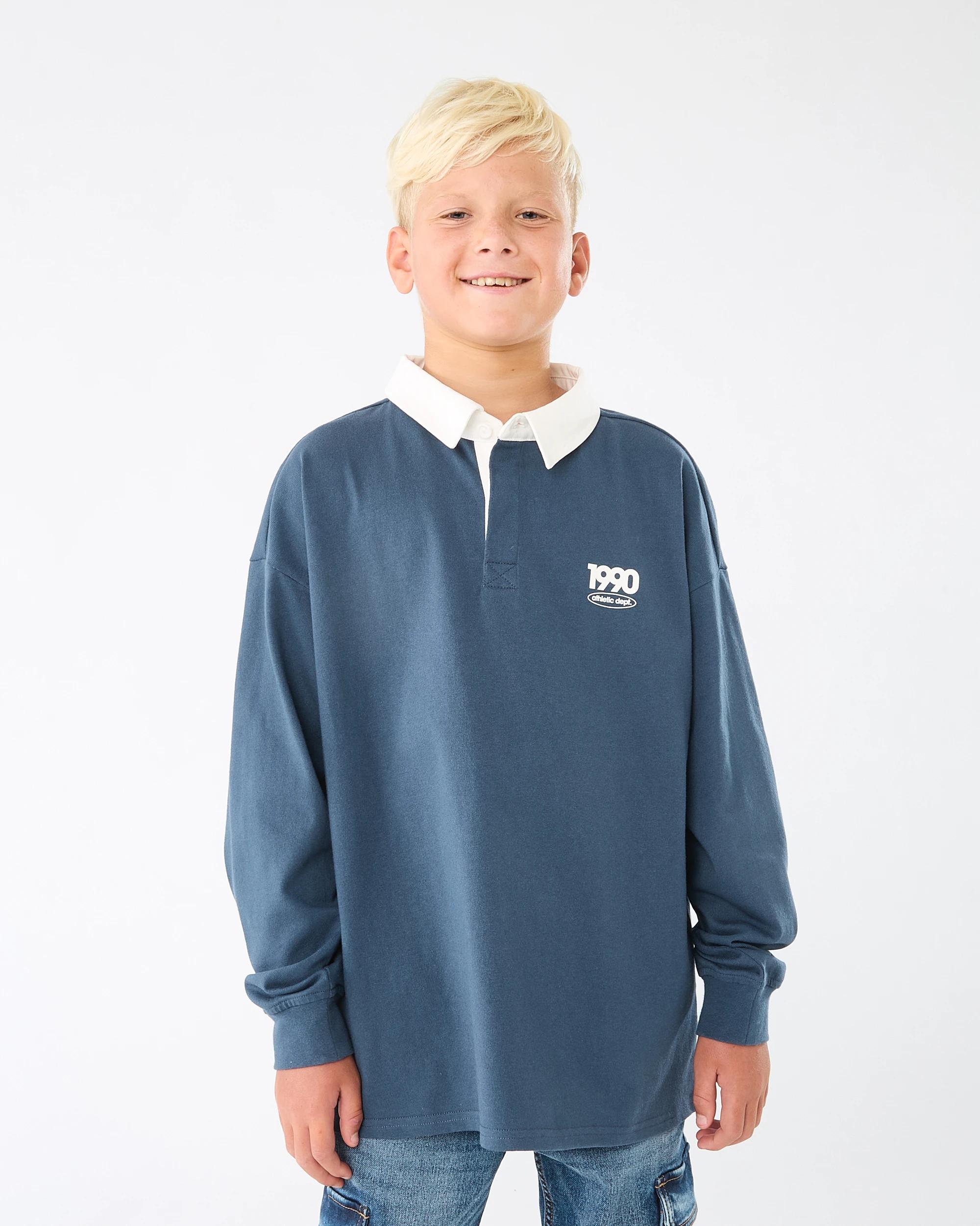 1 Oversized Rugby T-shirt Blu Varsit, 1 of 8