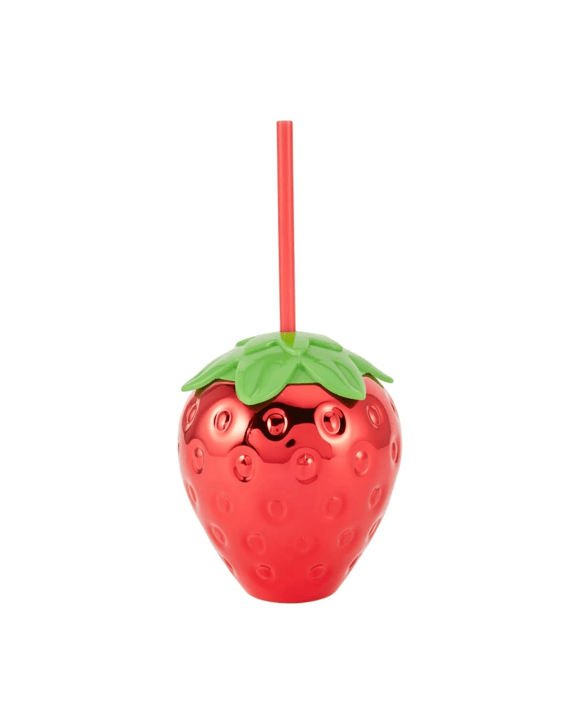 Strawberry Novelty Cup with Straw