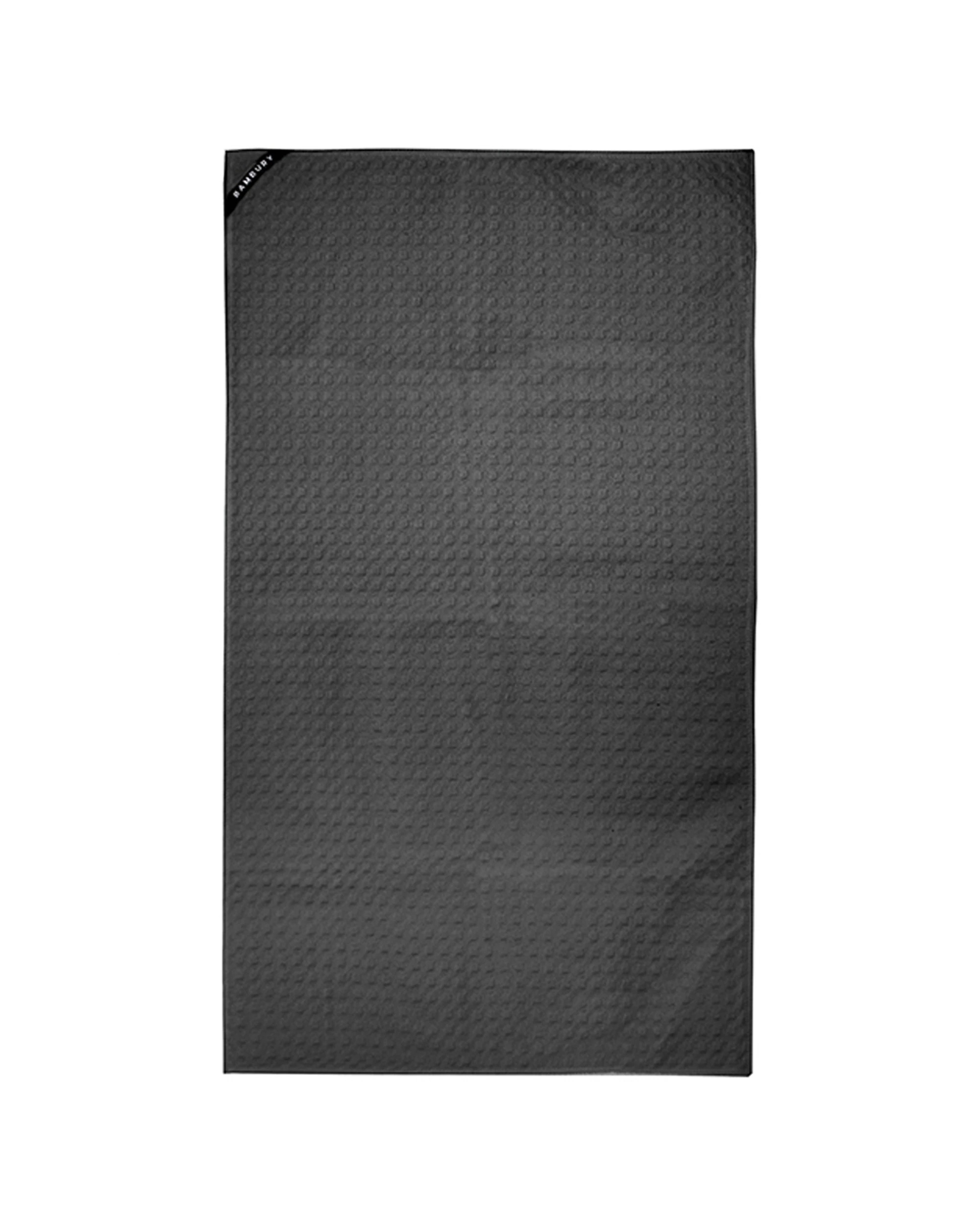 1 Bambury Matrix Microfibre Gym Towel Small Quick Dry With Zip Pocket 40 x 70cm - Charcoal, 1 of 2
